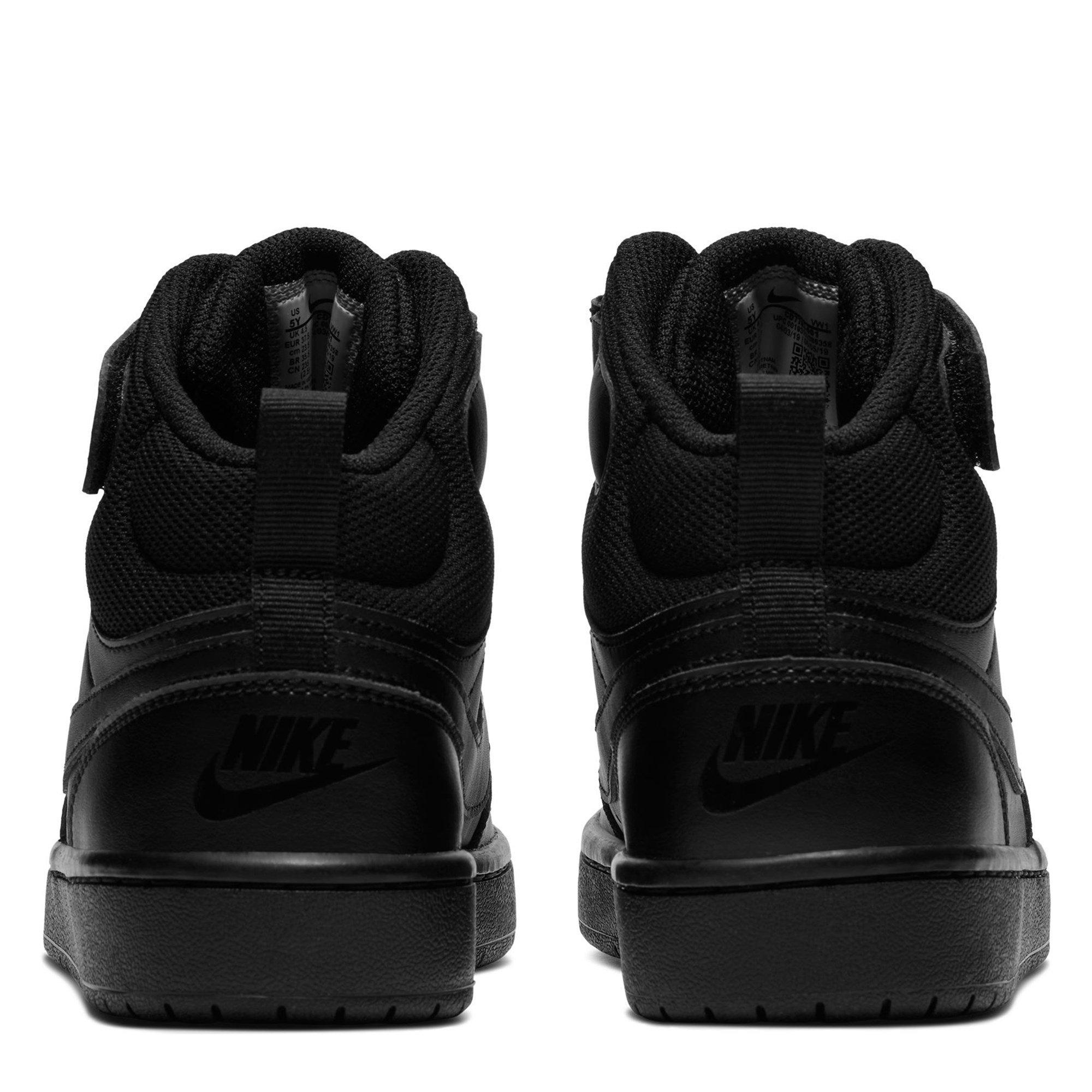 Triple Black - Nike - Court Borough Mid 2 Big Kids' Shoe - 4