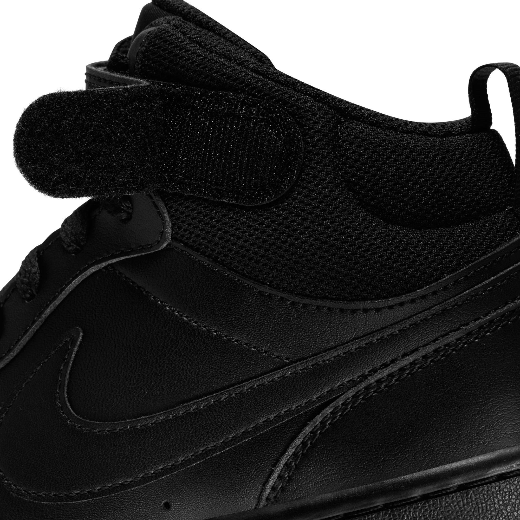 Triple Black - Nike - Court Borough Mid 2 Big Kids' Shoe - 7