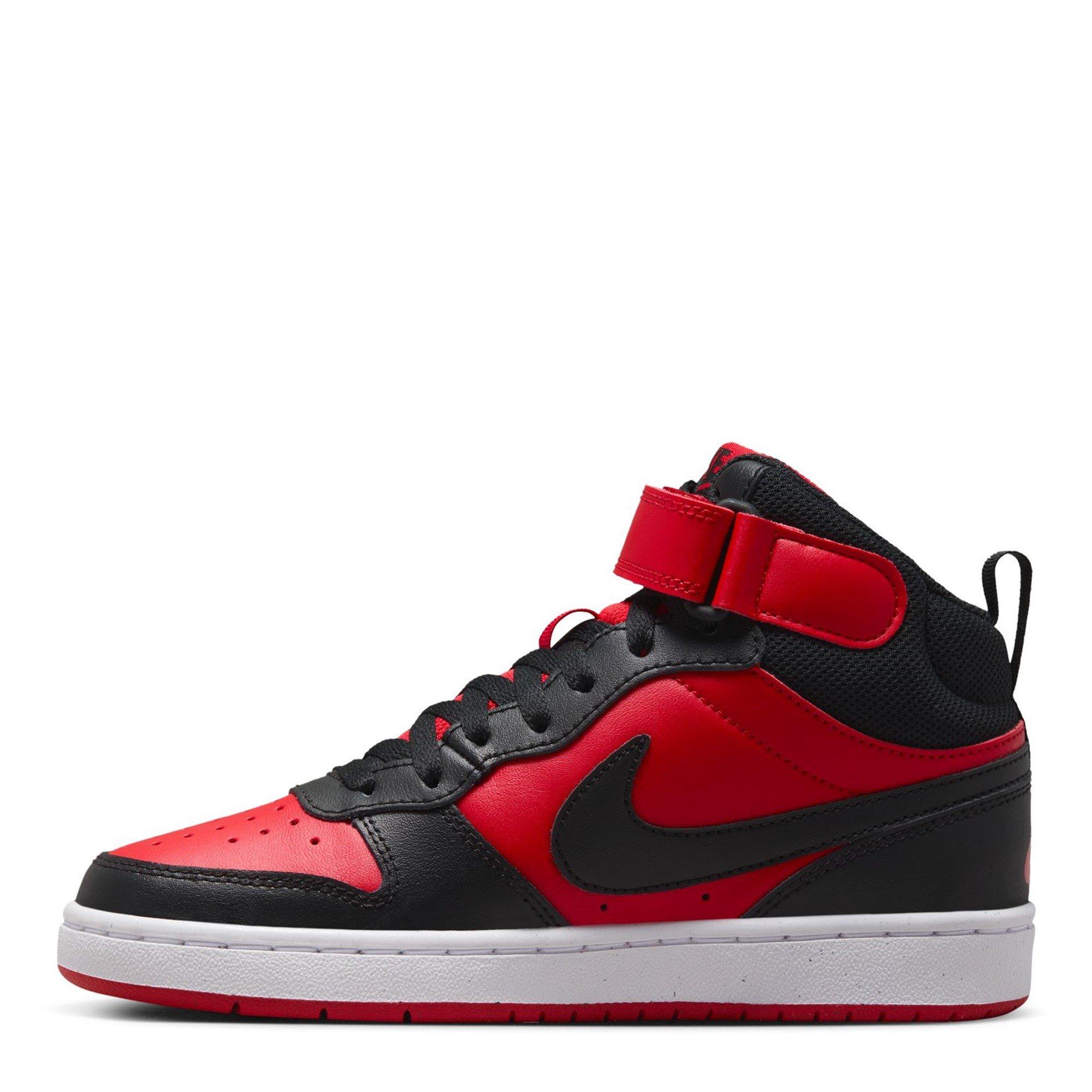 Rojo/Negro - Nike - Court Borough Mid 2 Big Kids' Shoe - 2