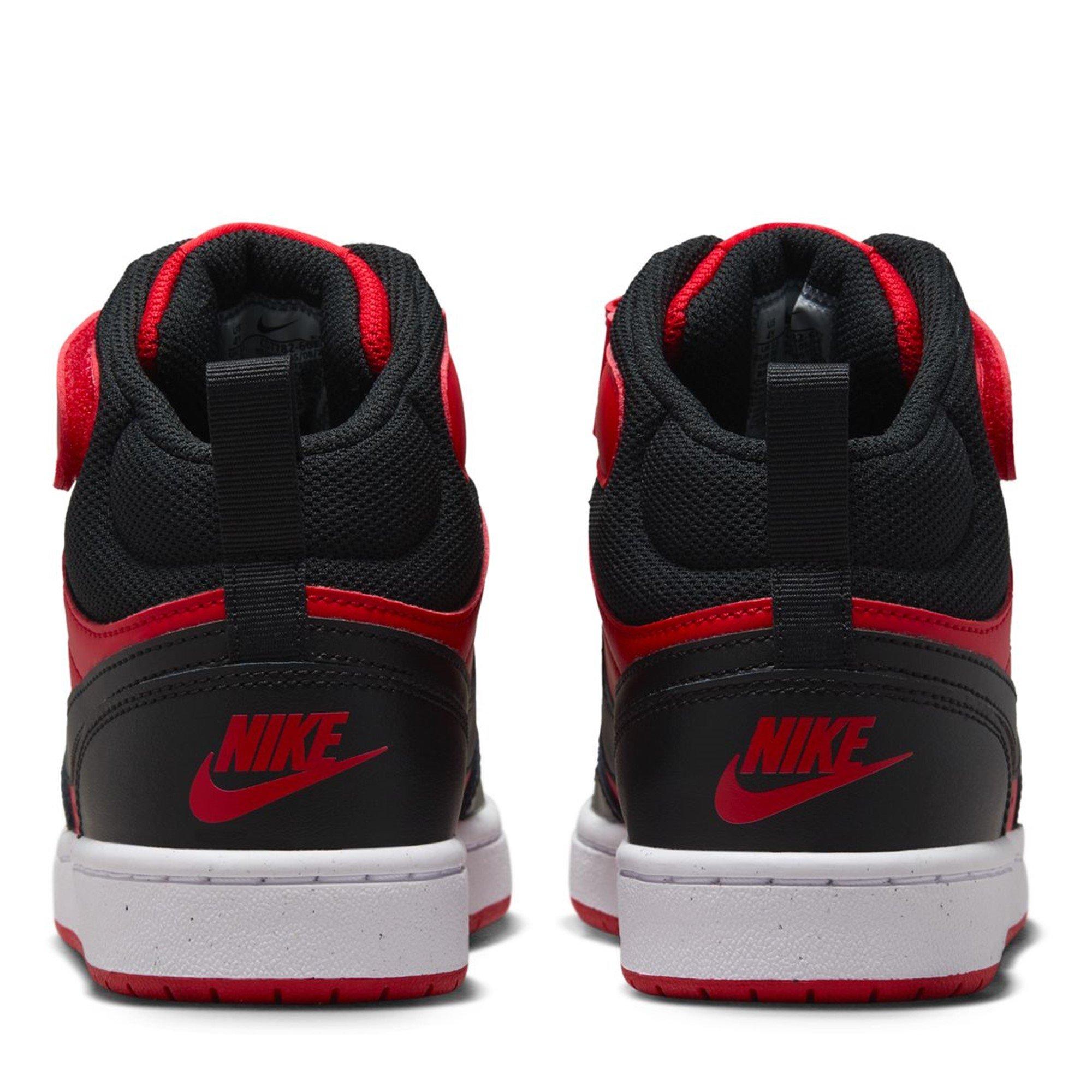 Rojo/Negro - Nike - Court Borough Mid 2 Big Kids' Shoe - 4