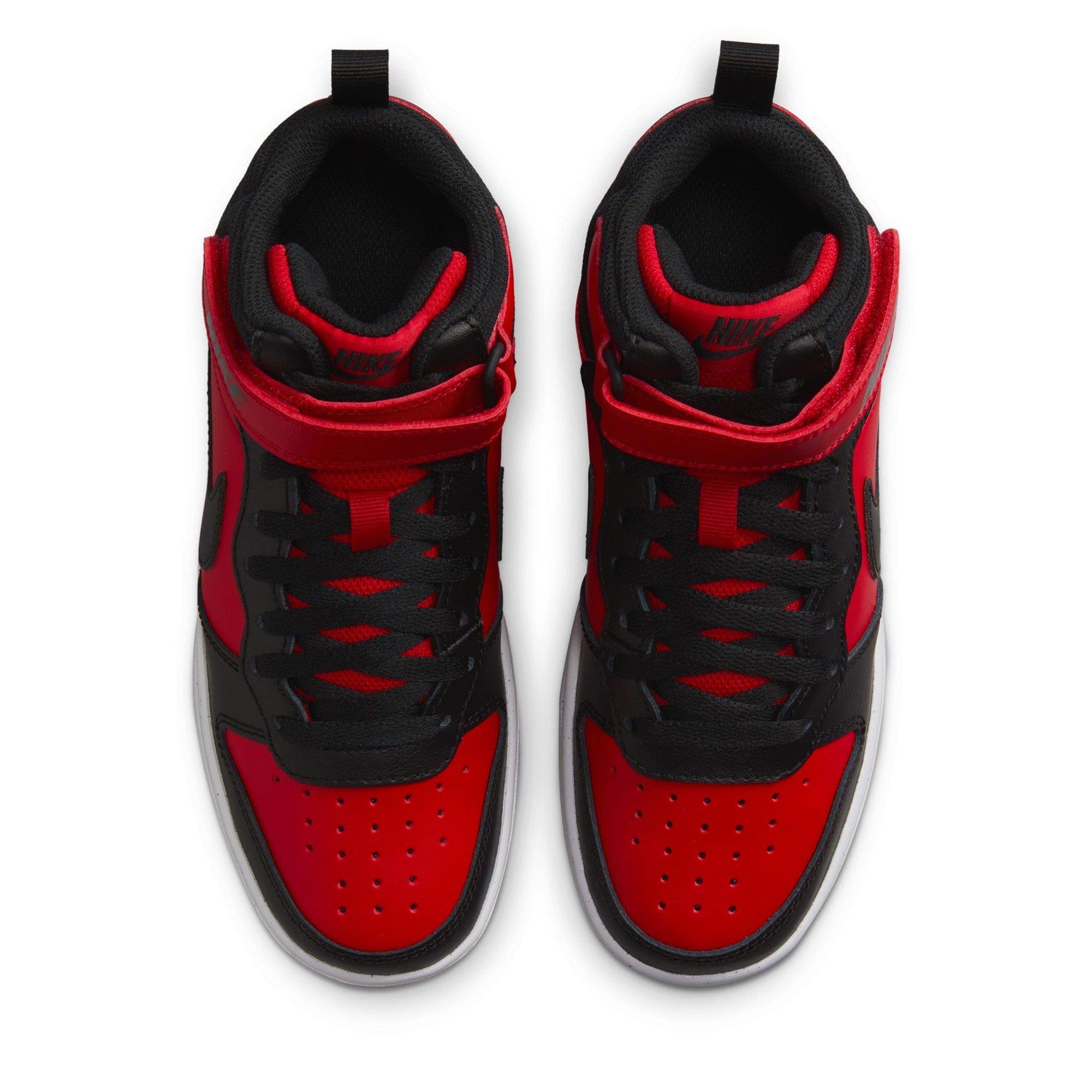 Rojo/Negro - Nike - Court Borough Mid 2 Big Kids' Shoe - 5