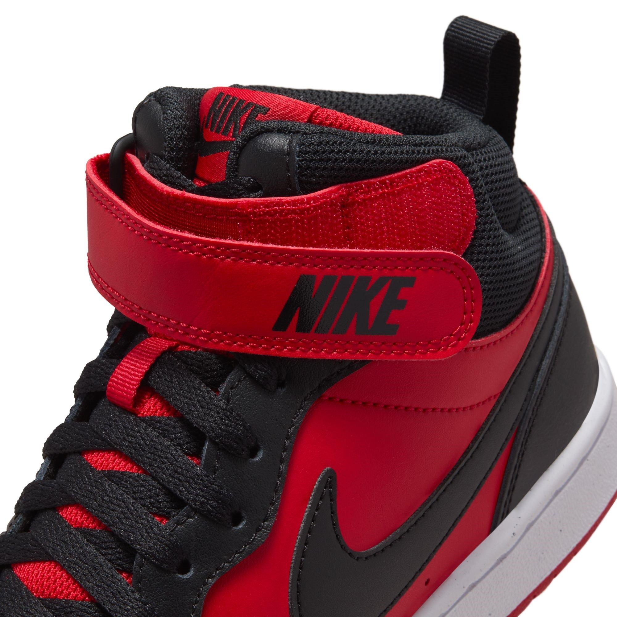 Rojo/Negro - Nike - Court Borough Mid 2 Big Kids' Shoe - 9