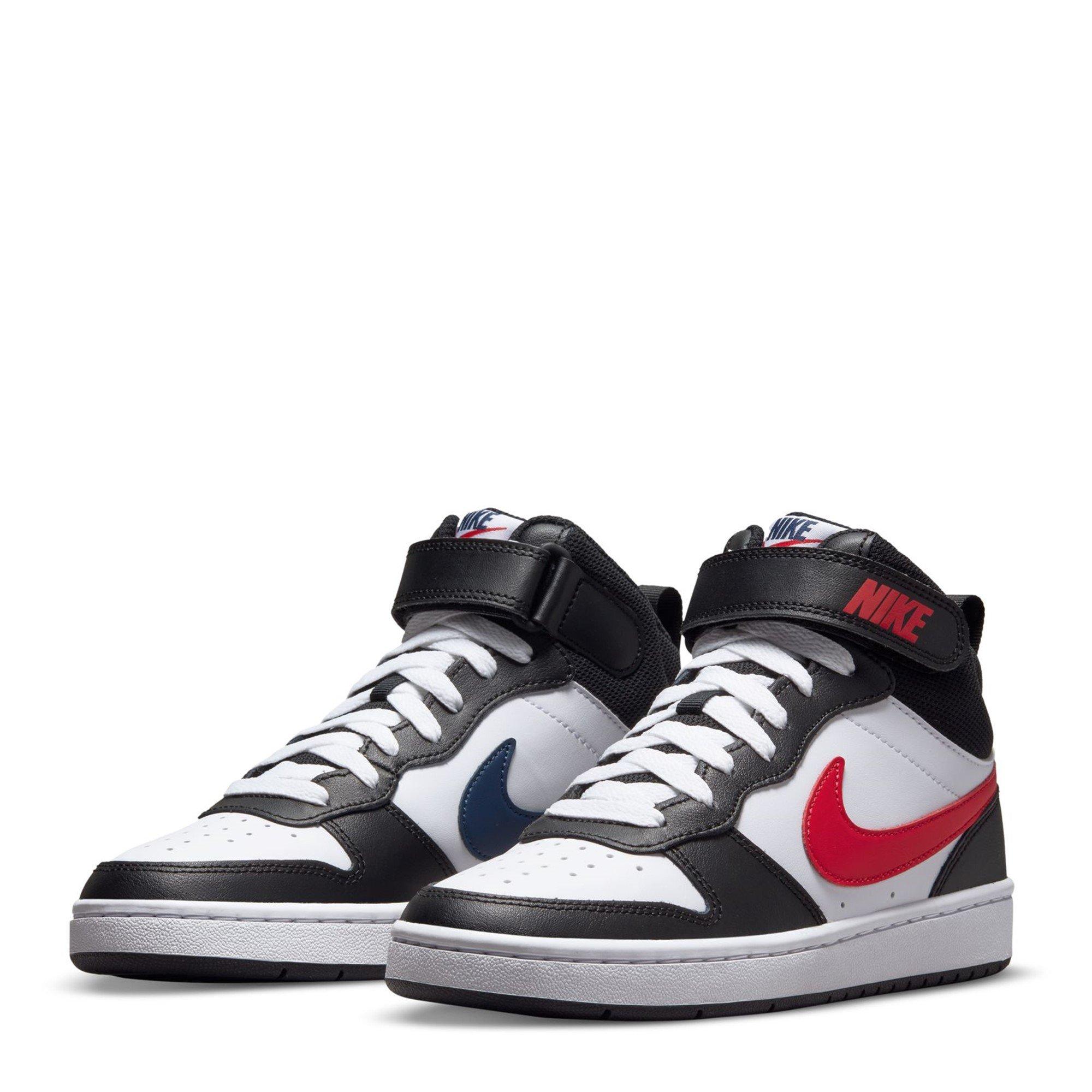 Wit/Zwart/Rood - Nike - Court Borough Mid 2 Big Kids' Shoe - 3