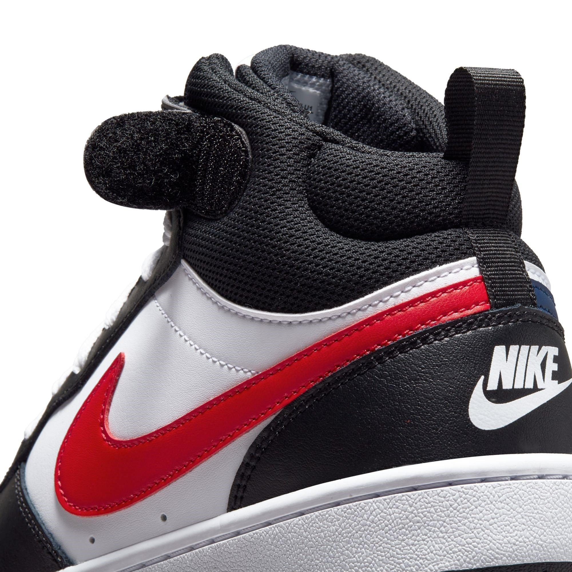 Wit/Zwart/Rood - Nike - Court Borough Mid 2 Big Kids' Shoe - 9