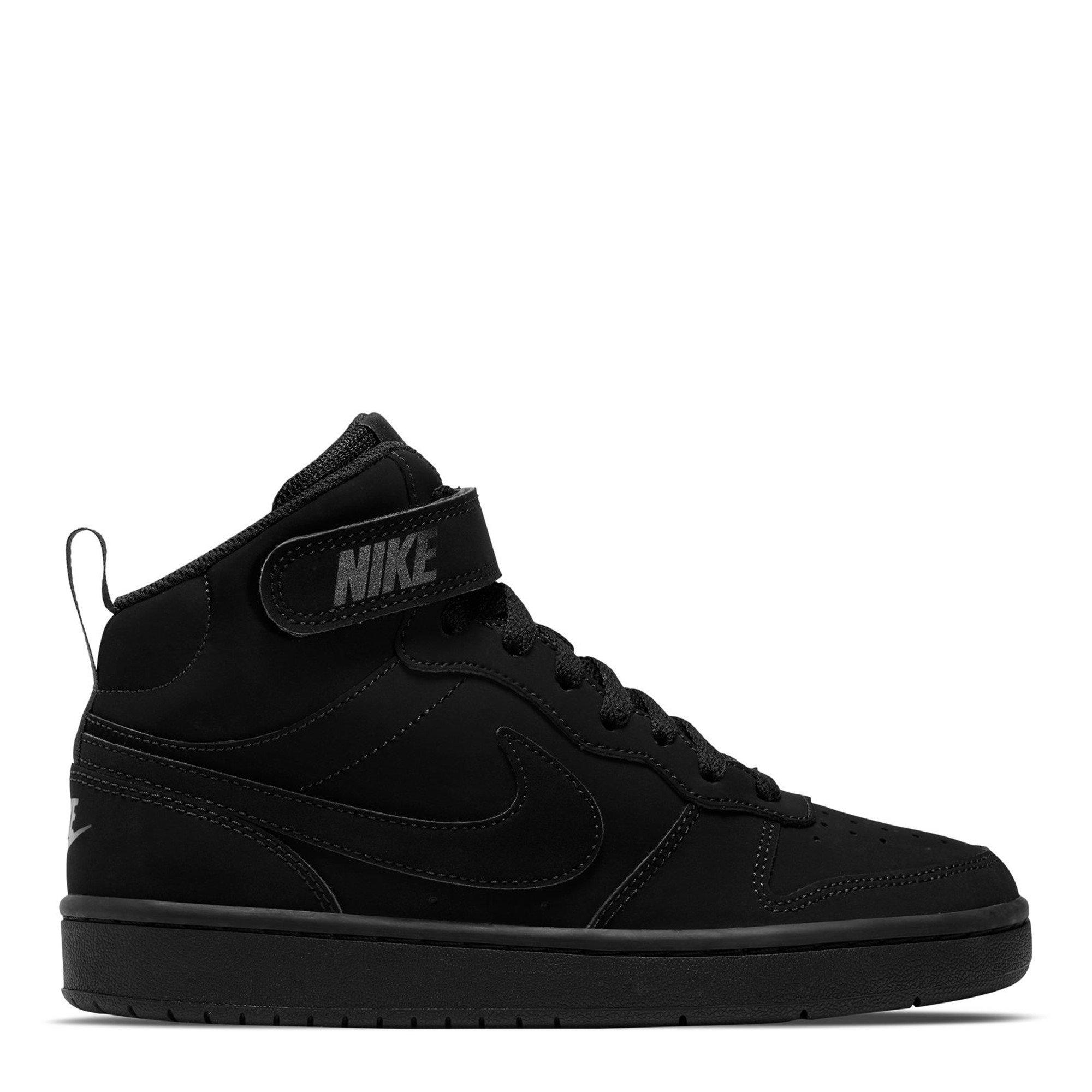 Triple Black - Nike - Court Borough Mid 2 Big Kids' Shoe - 1