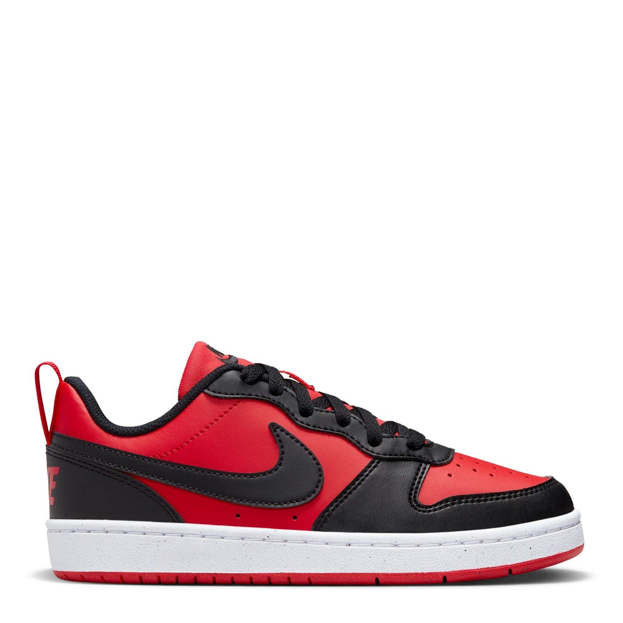 Nike Girls Court Borough Low Recraft Children Shoes - Red/Black - 4 (36.5)