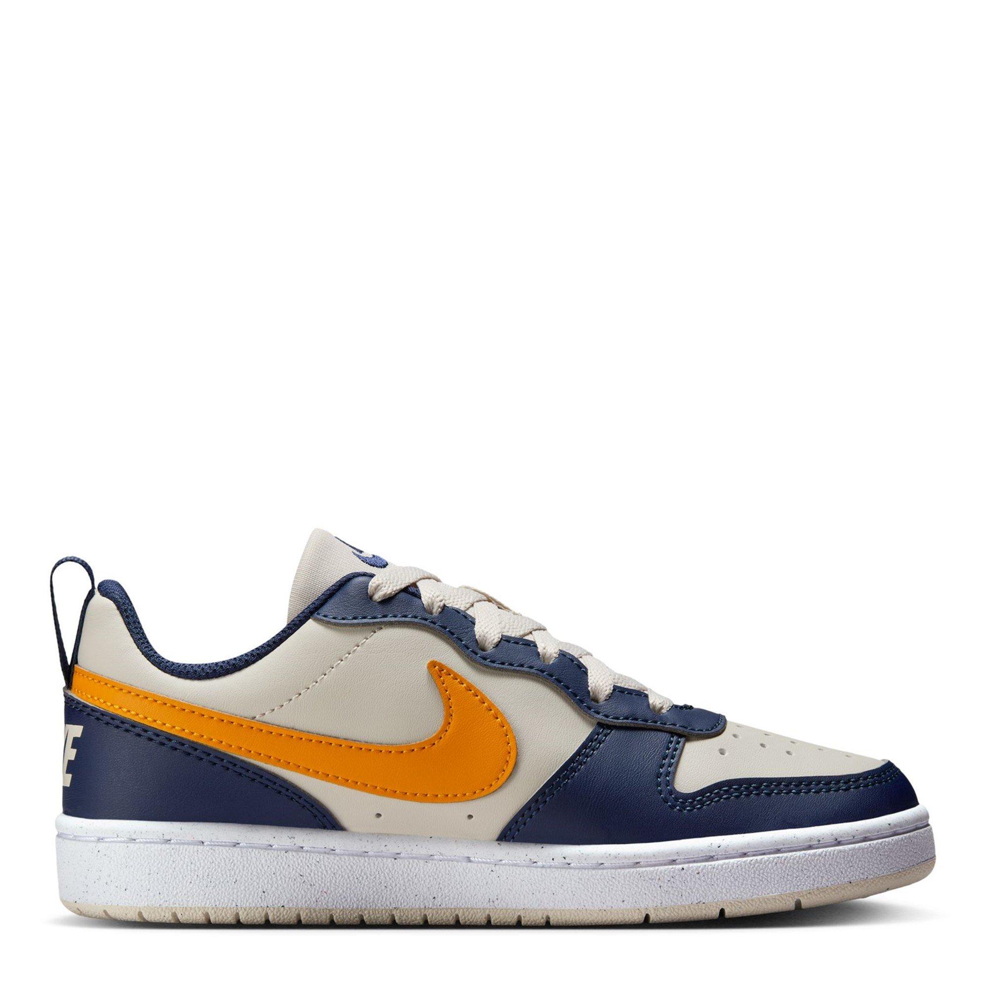 Nike Boys Court Borough Low Recraft Children Shoes - Wht/Brwn/Ora - 5 (38)