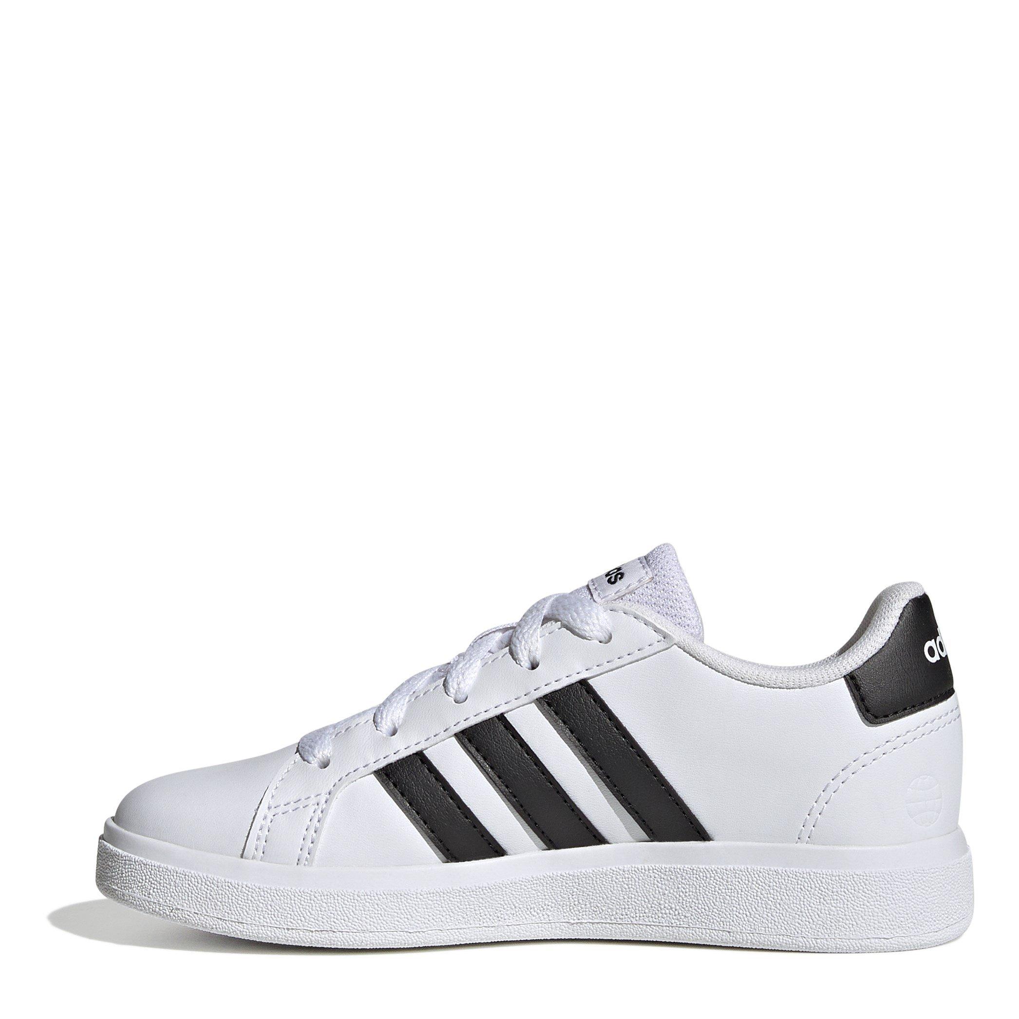 Wit/Zwart - adidas - Grand Court Junior Boys Trainers - 2