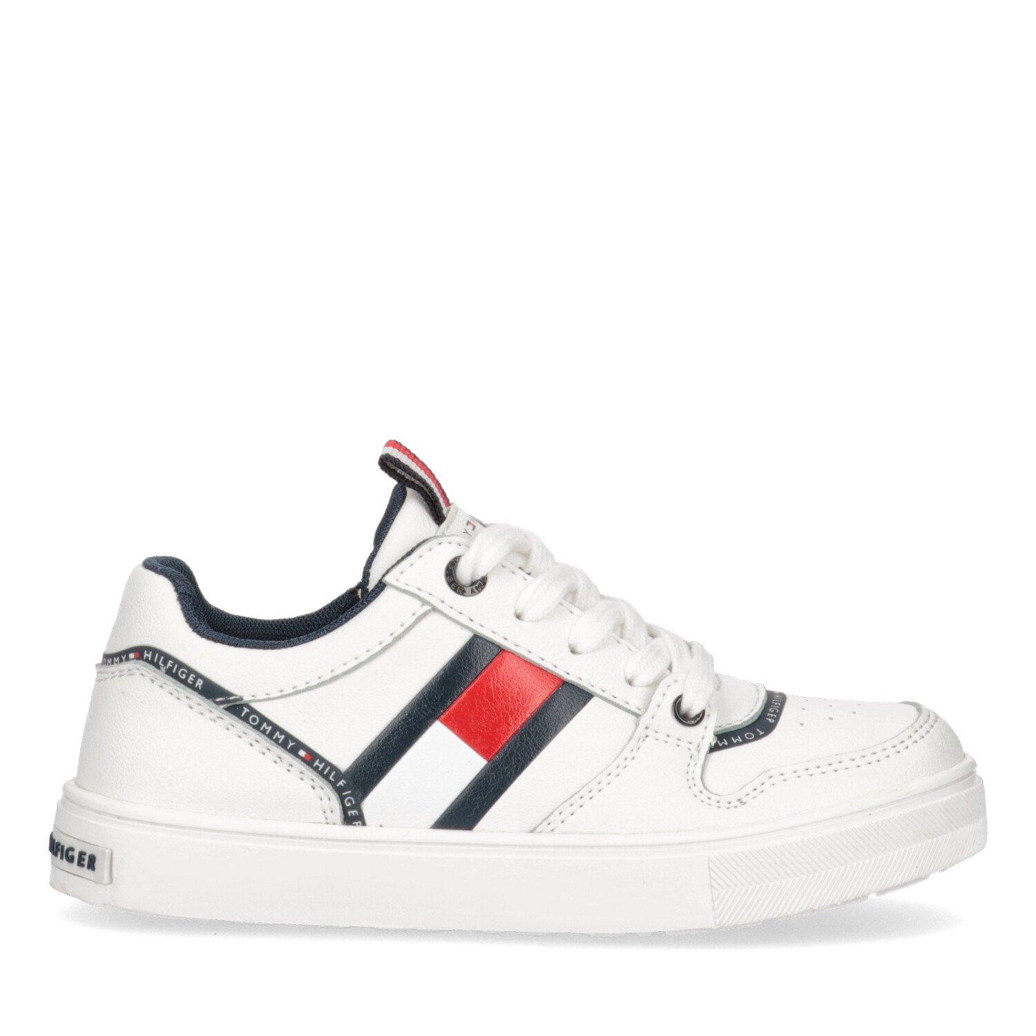 White 100 - Tommy Hilfiger - Logo Flag Trainer Junior - 1