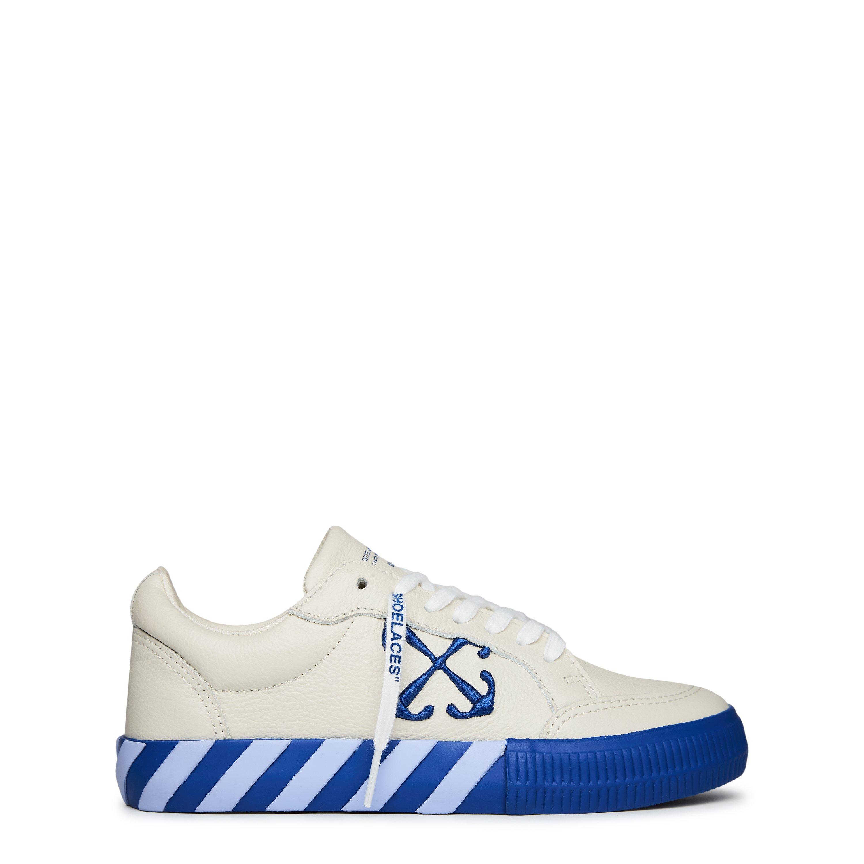 Wht/Blue - Off White - Kids Vulcanised Trainer with Signature Arrow Motif - 1
