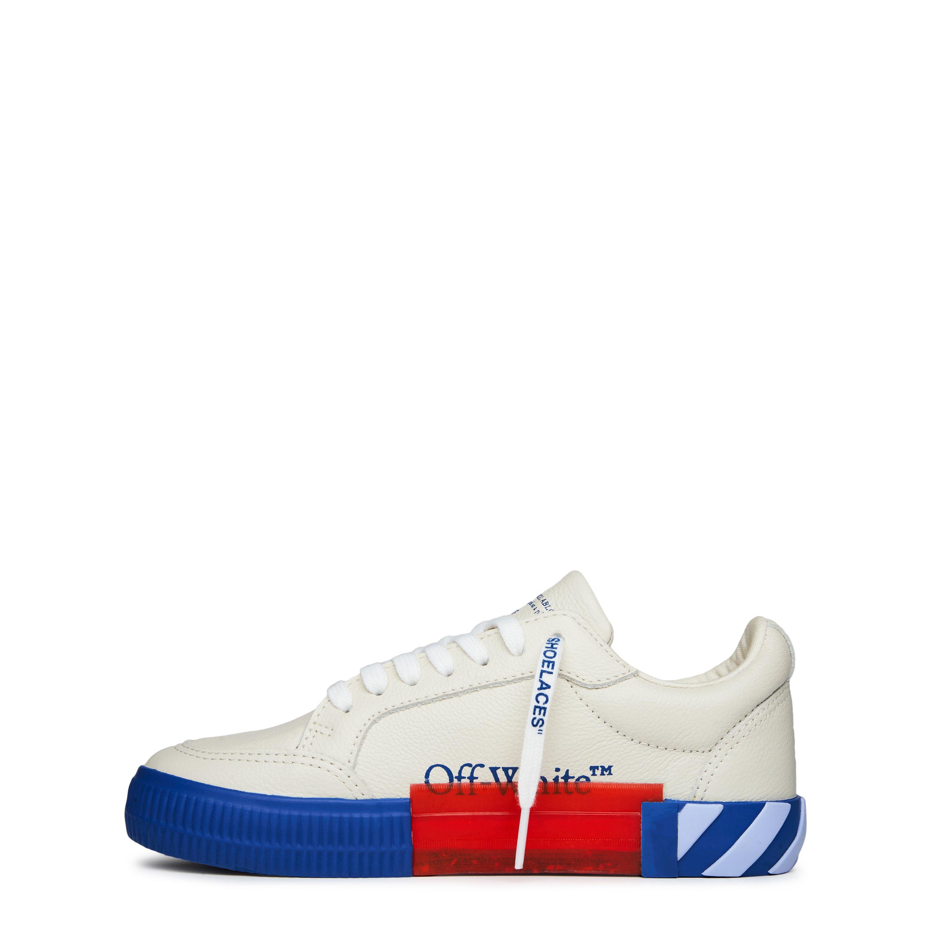 Wht/Blue - Off White - Kids Vulcanised Trainer with Signature Arrow Motif - 2