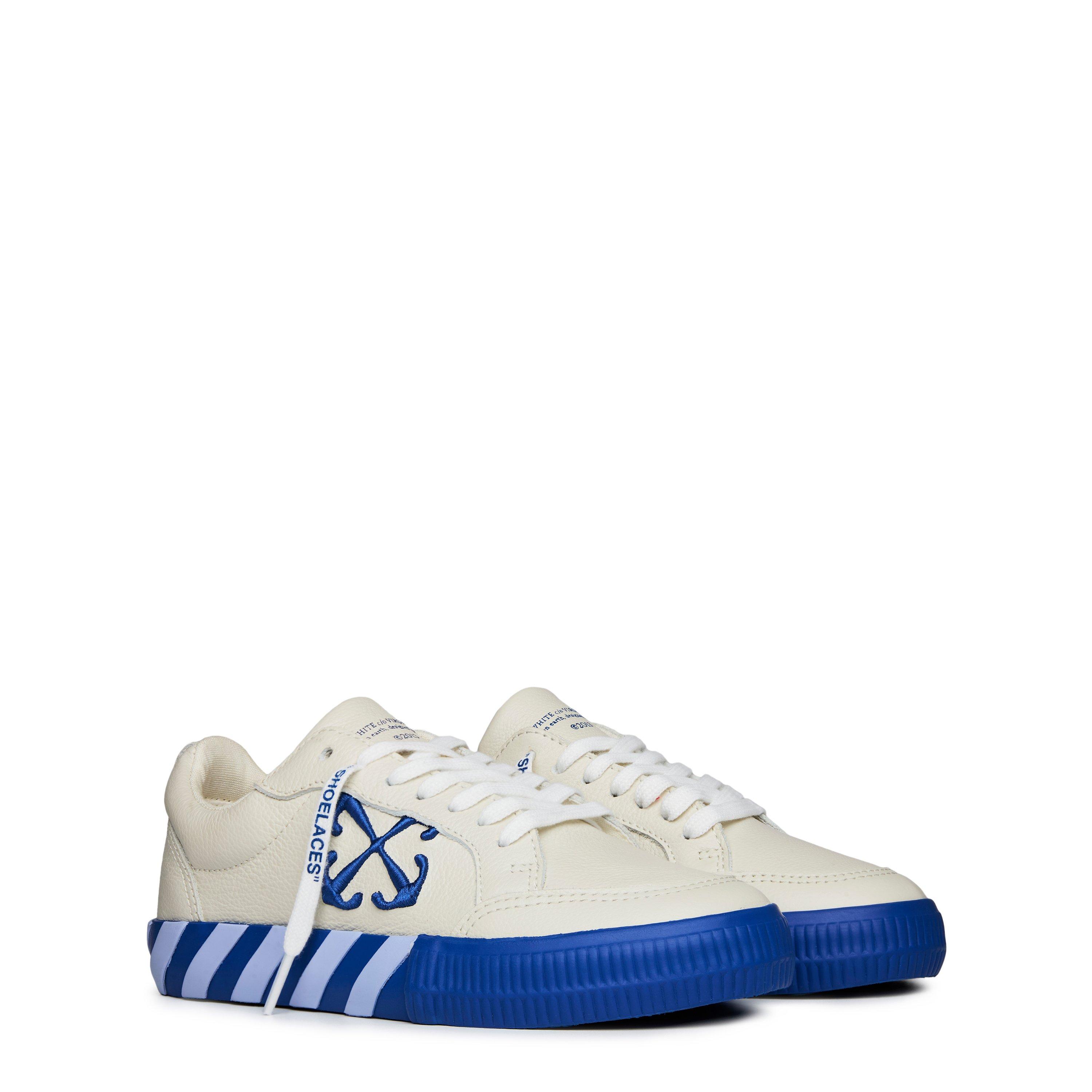 Wht/Blue - Off White - Kids Vulcanised Trainer with Signature Arrow Motif - 3