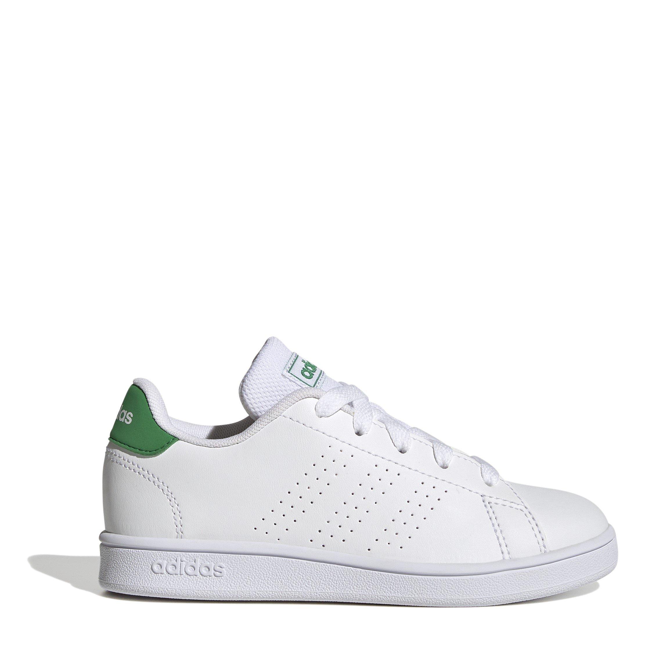 Adidas Boys Advantage Lifestyle Trainers Juniors - White/ Green - 4.5 (37.3)