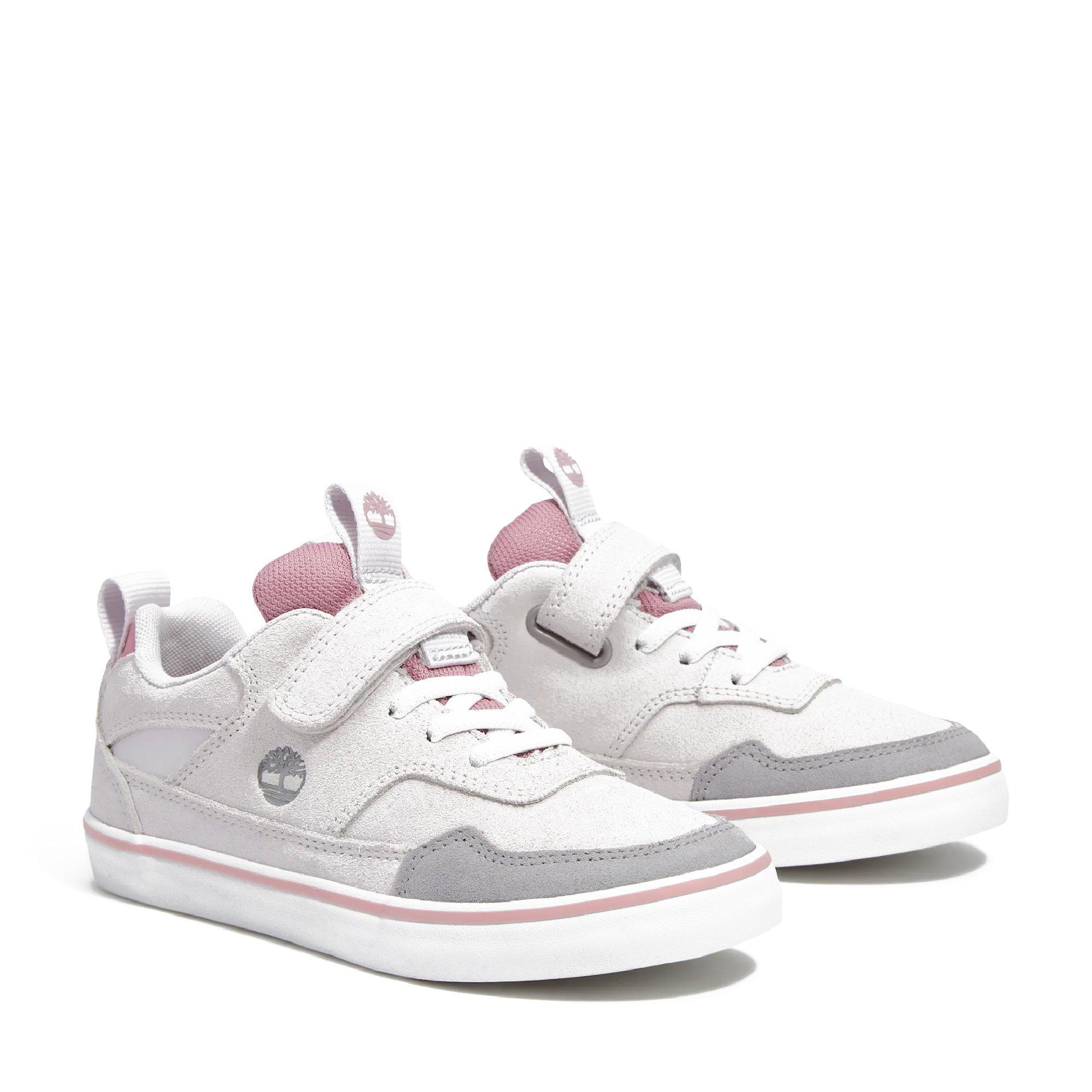 Lt Grey Suede - Timberland - Kids' Stone Jump Low Leather Low-Top Trainers - 3