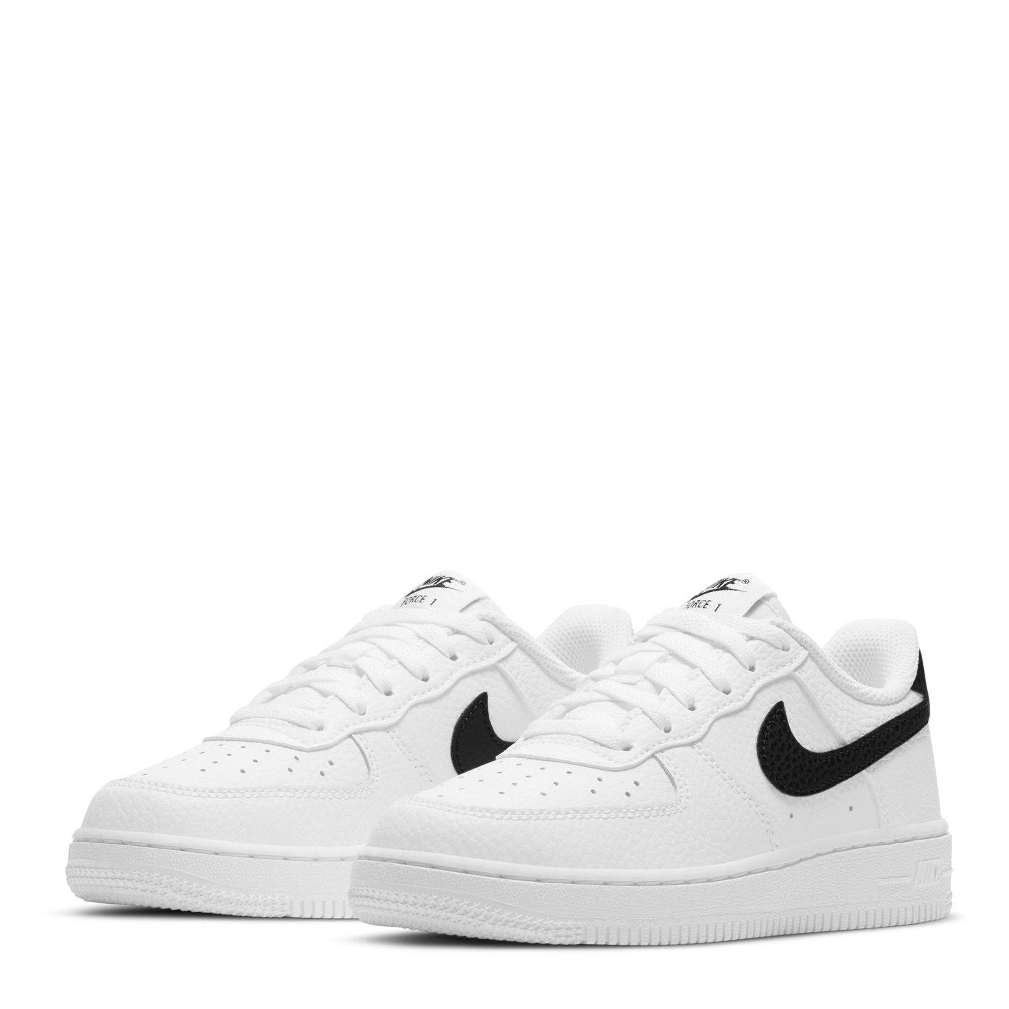 WHITE/BLACK - Nike - Air Force 1 Big Kids' Shoes - 3