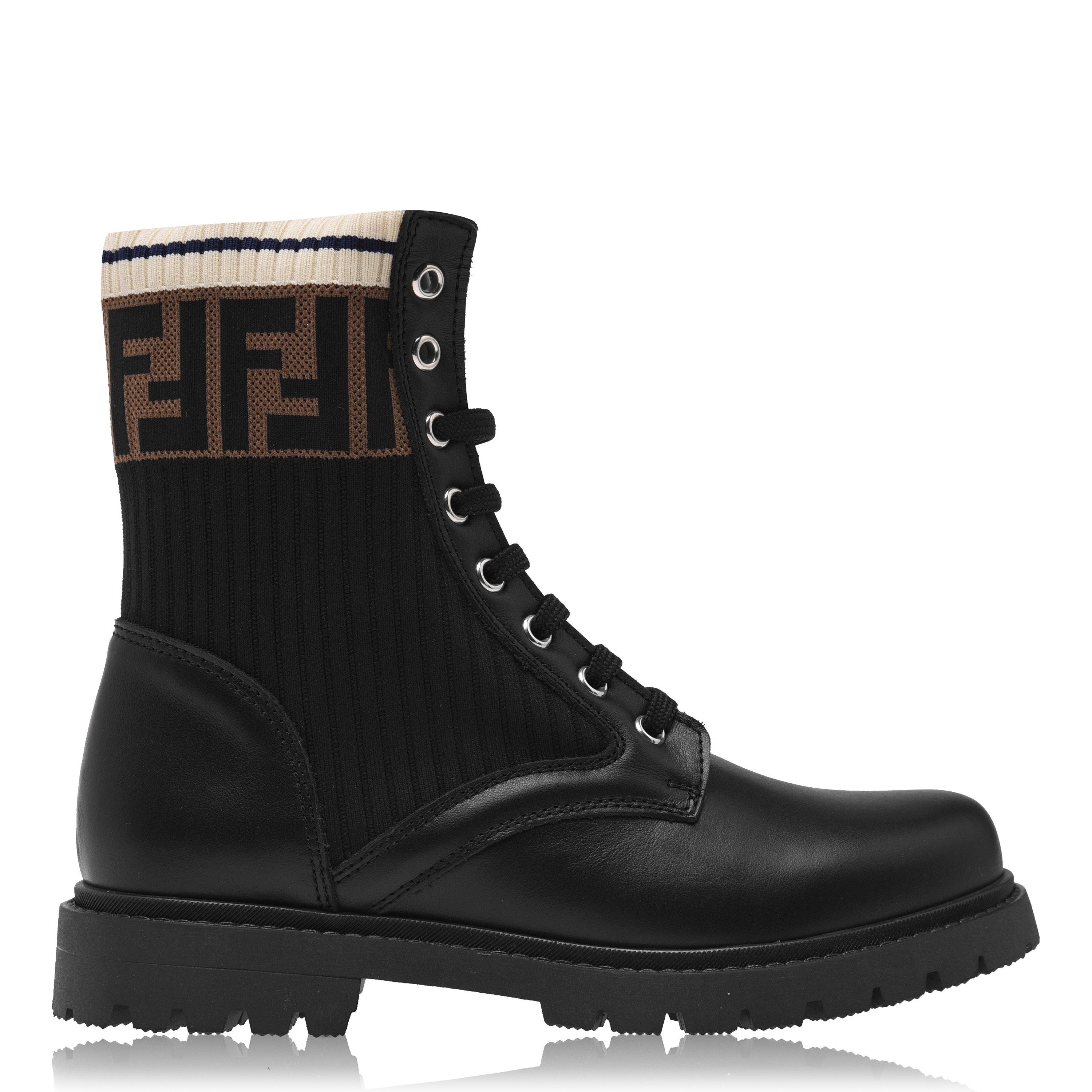 Fendi Ff Boots Junior - Black F17SD - Size 4 (37)