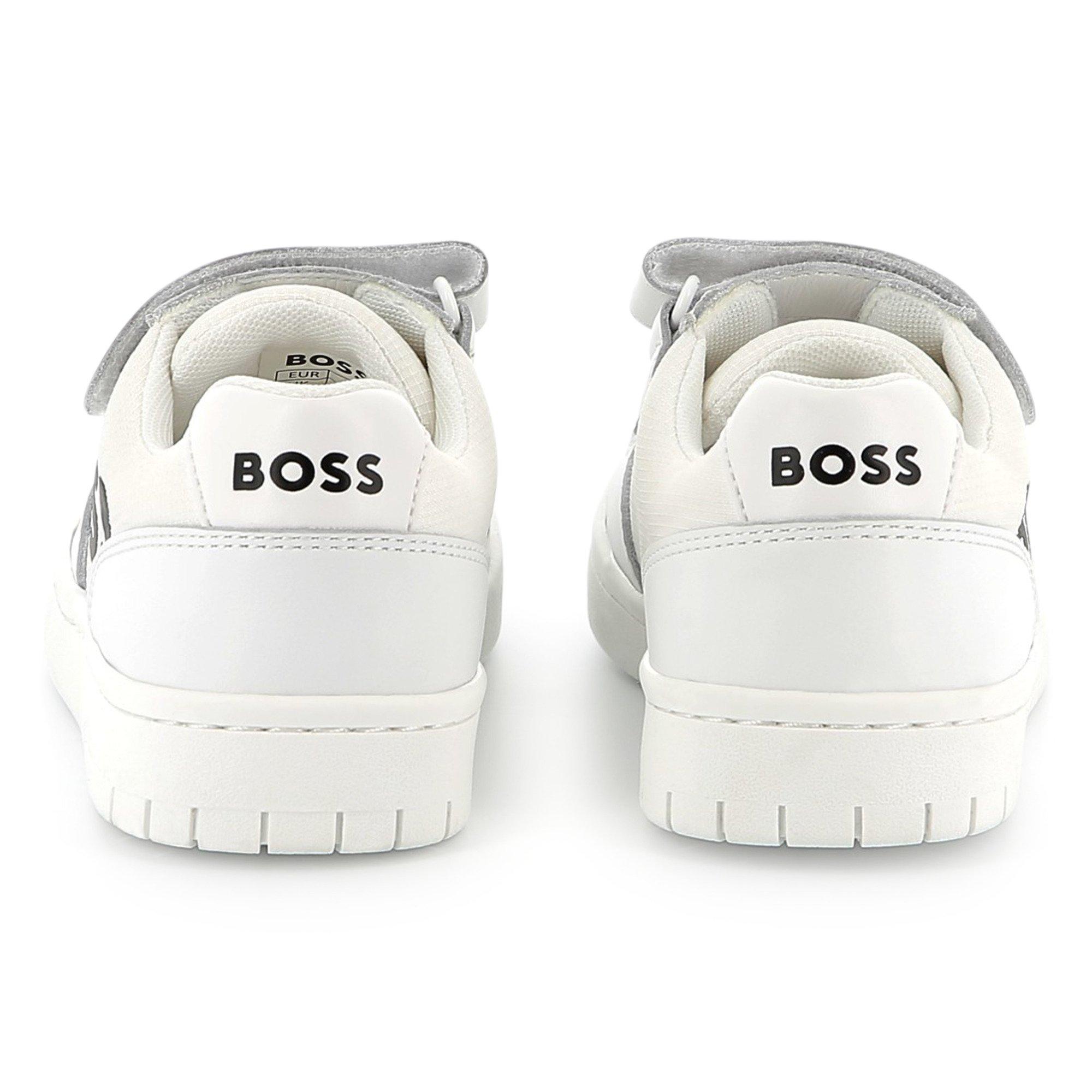 White 10P - Boss - Kids Contrast Logo Trainers - 3