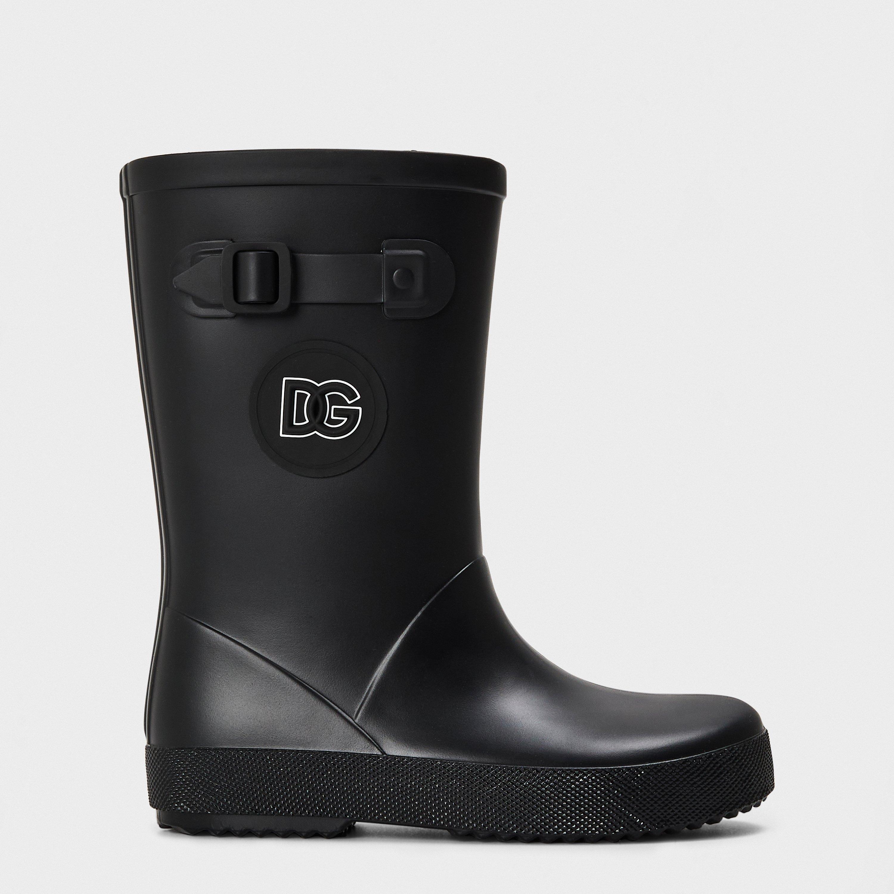 Black 80999 - Dolce and Gabbana - Unisex Kids' Waterproof Rubber Wellington Boots - 1