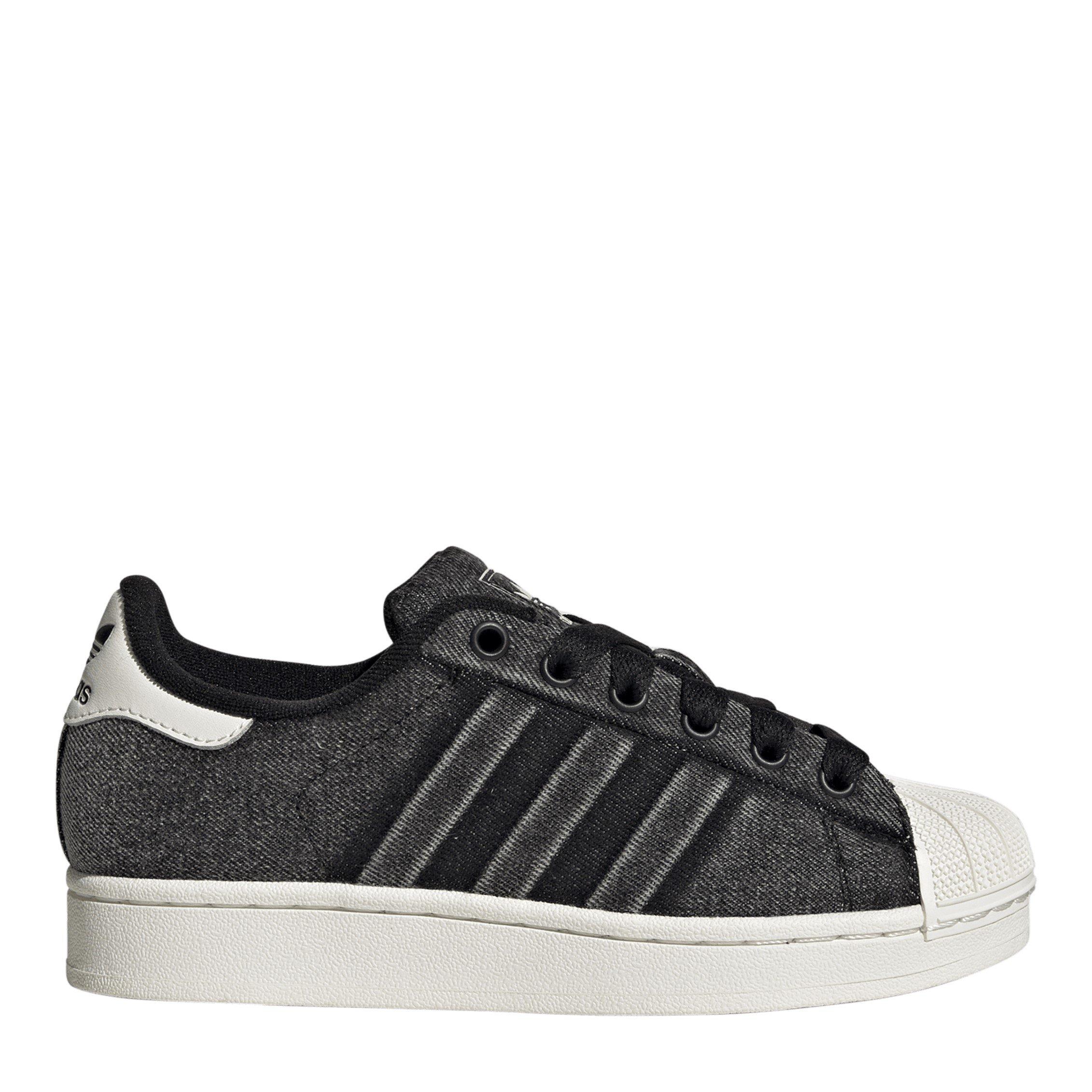 adidas Originals Kids' Superstar Low-Top Trainers - Black Denim - Size 4.5 (37.3)