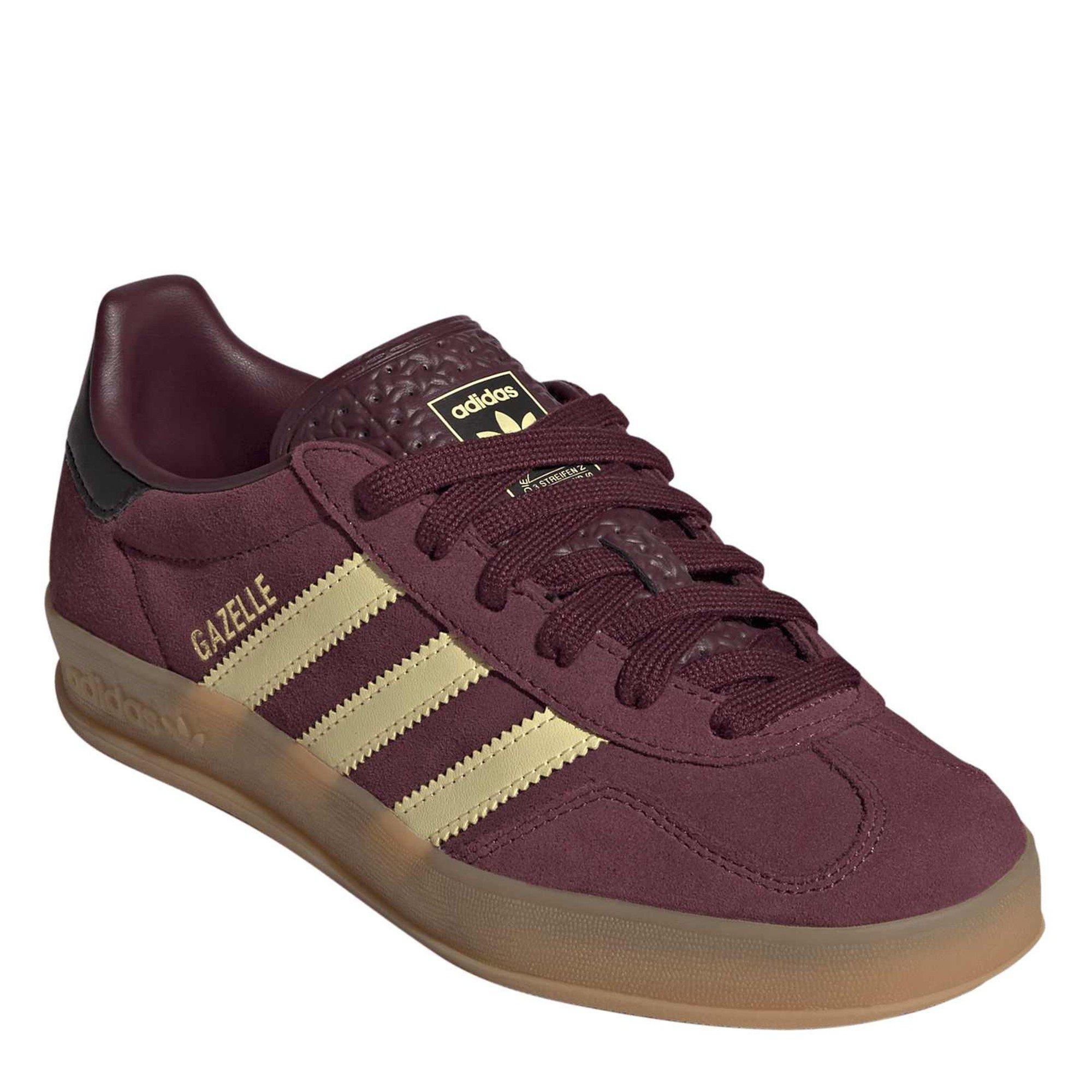 Maroon/Yellow - adidas Originals - Adidas Gazelle Indoo Jn64 - 3