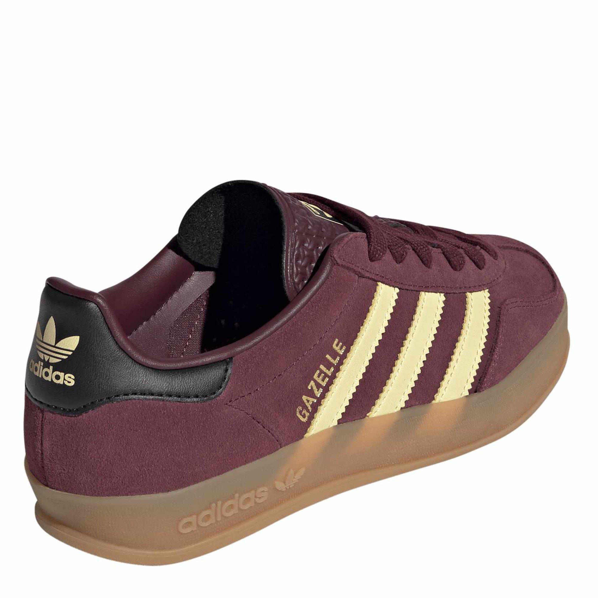 Maroon/Yellow - adidas Originals - Adidas Gazelle Indoo Jn64 - 4