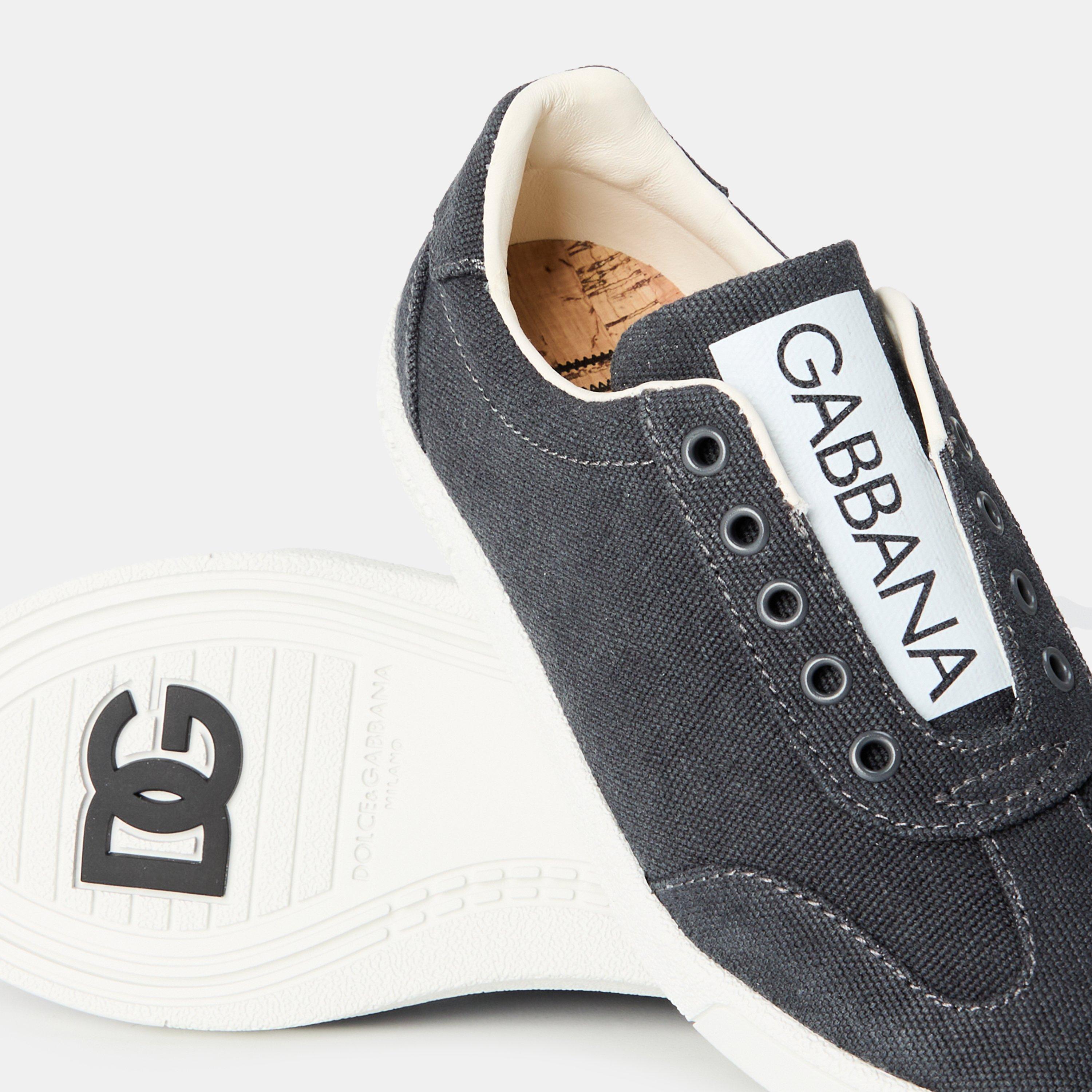Blu/Wht  80721 - Dolce and Gabbana - Kids' DG Logo Low-Top Trainers - 3