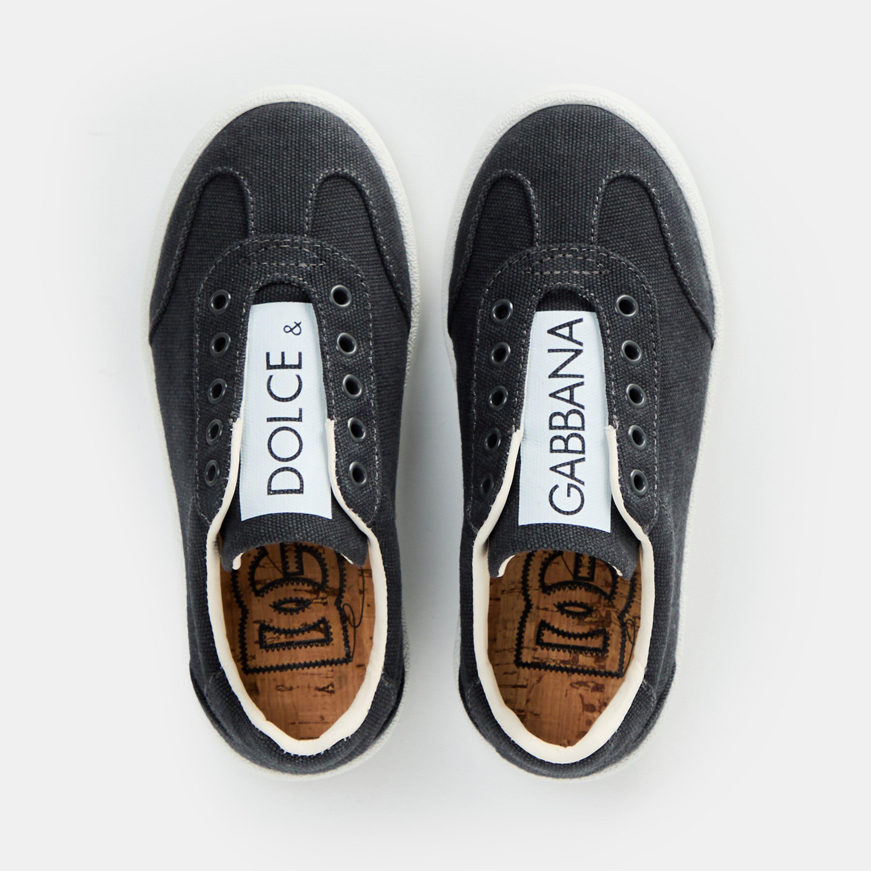 Blu/Wht  80721 - Dolce and Gabbana - Kids' DG Logo Low-Top Trainers - 4