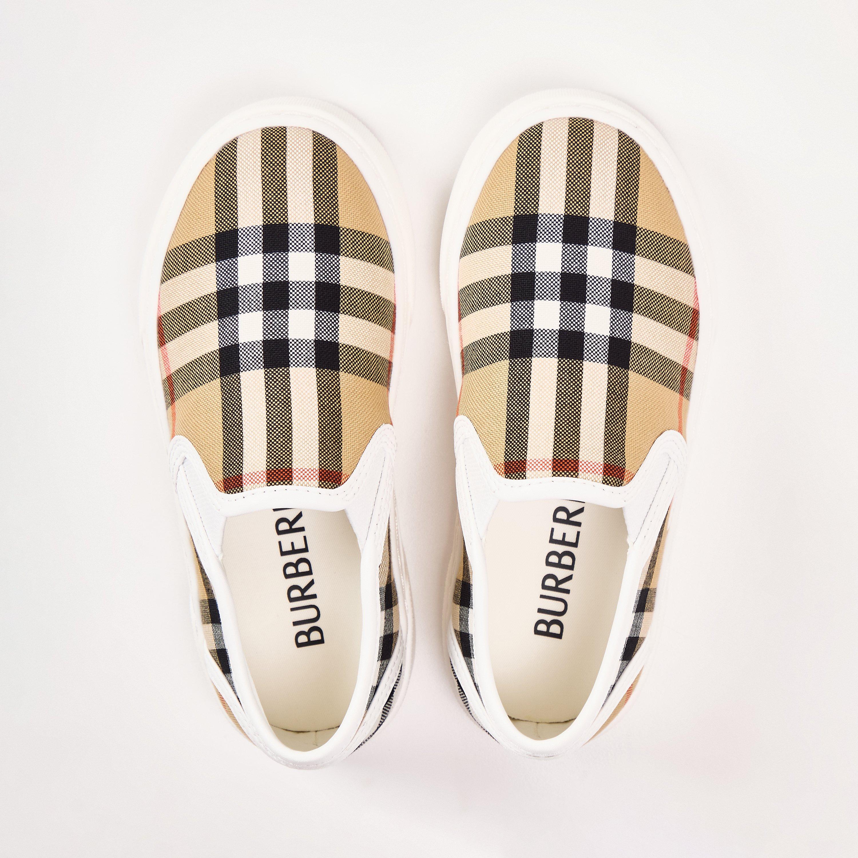 Sand Chk B9368 - Burberry - Unisex Kids' Burb Kit Low-Top Trainers - 4