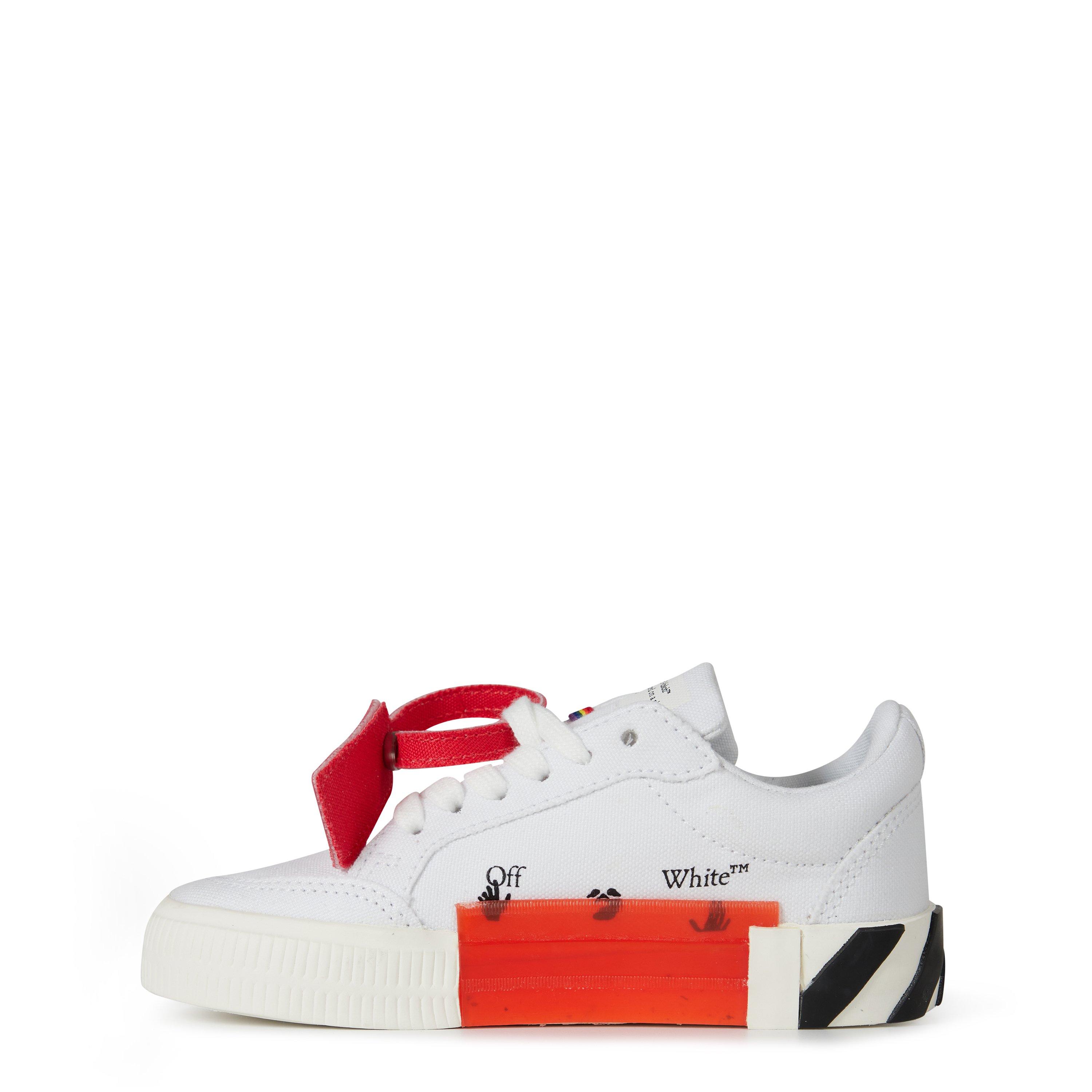 Wht Blk 0110 - Off White - Kids Juniors Vulcanised Lace-Up Trainers, Signature Arrows Motif - 2