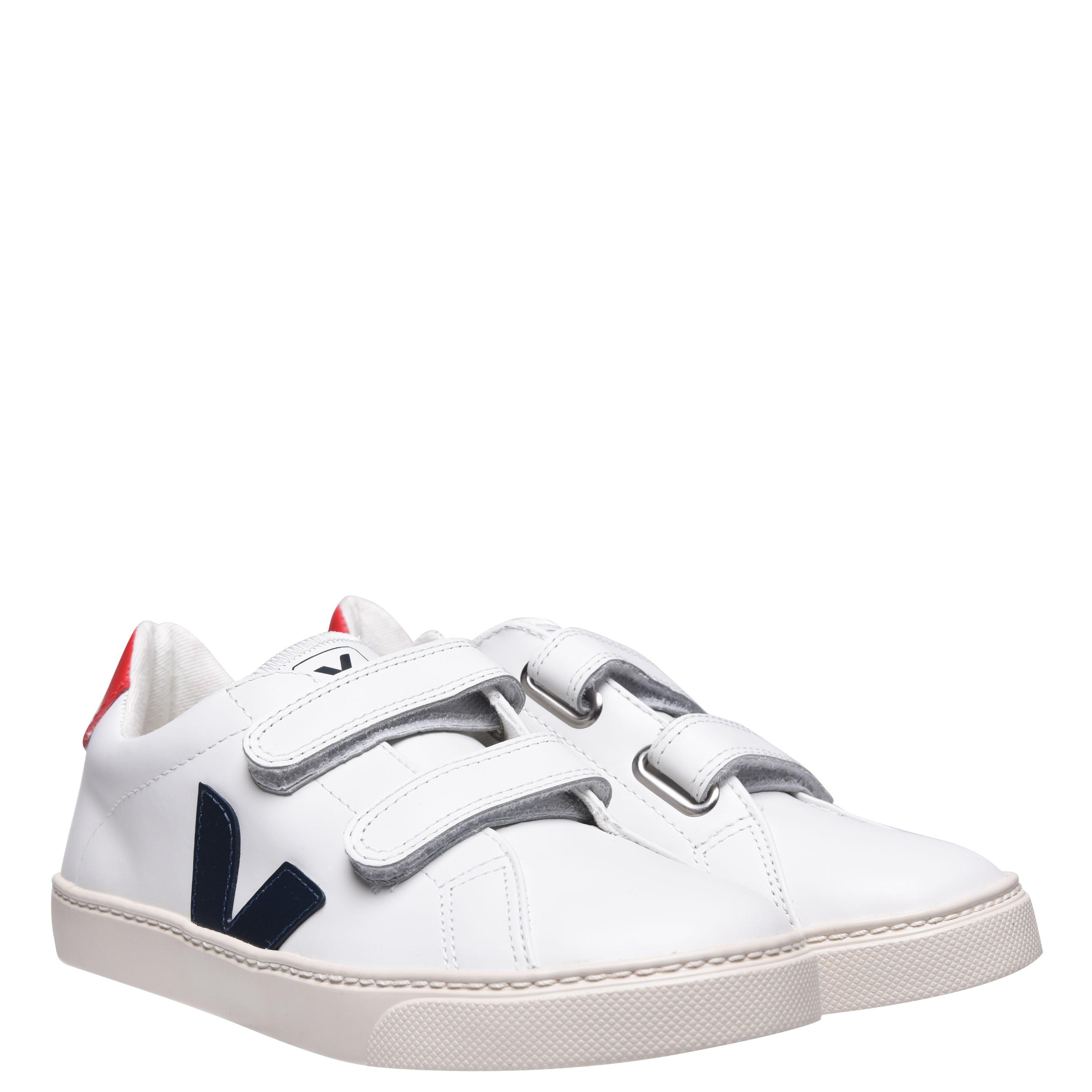White/Naut/Pek - Veja - Esplar Leather Trainers - 3