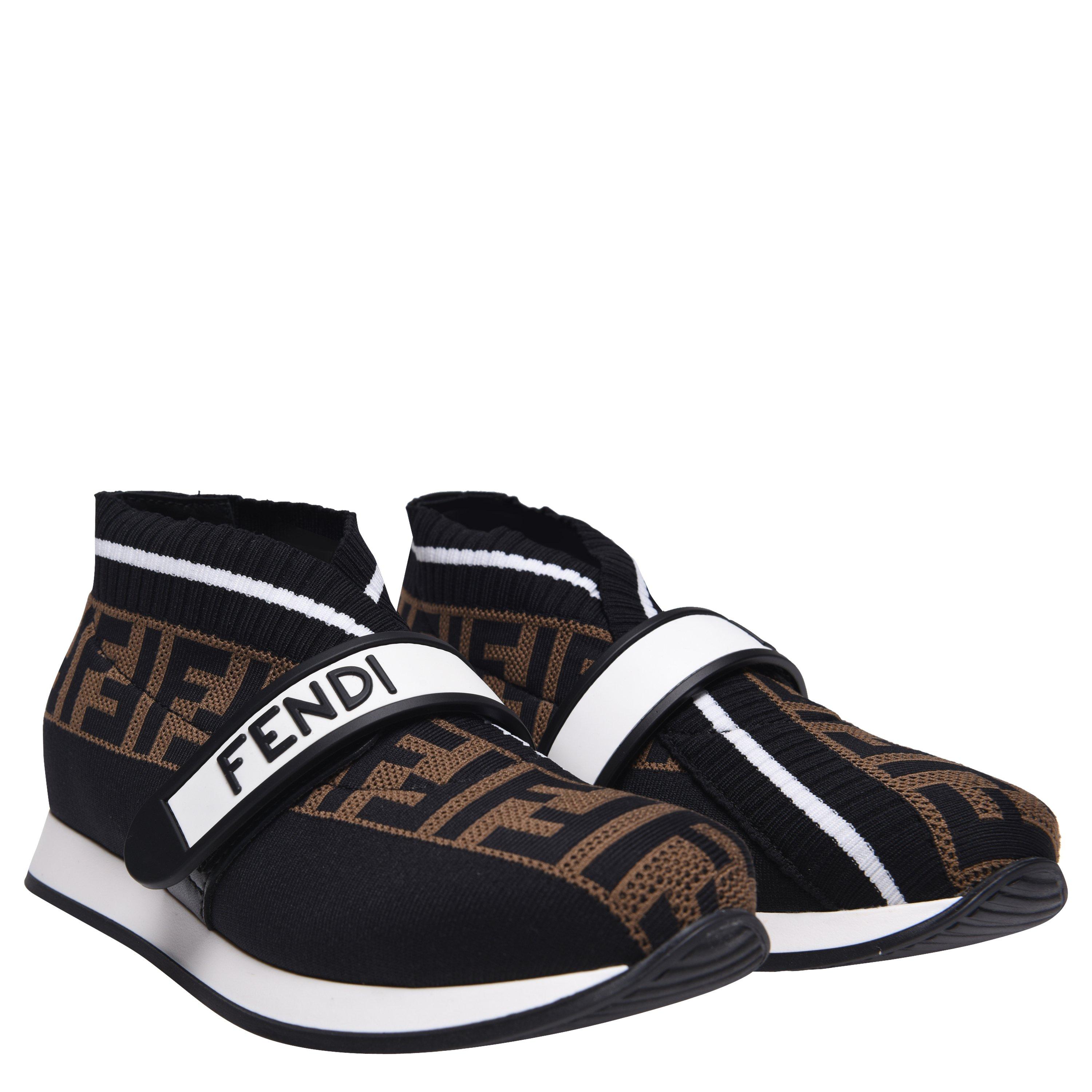 Black F19N7 - Fendi - Low Sock Trainers - 3