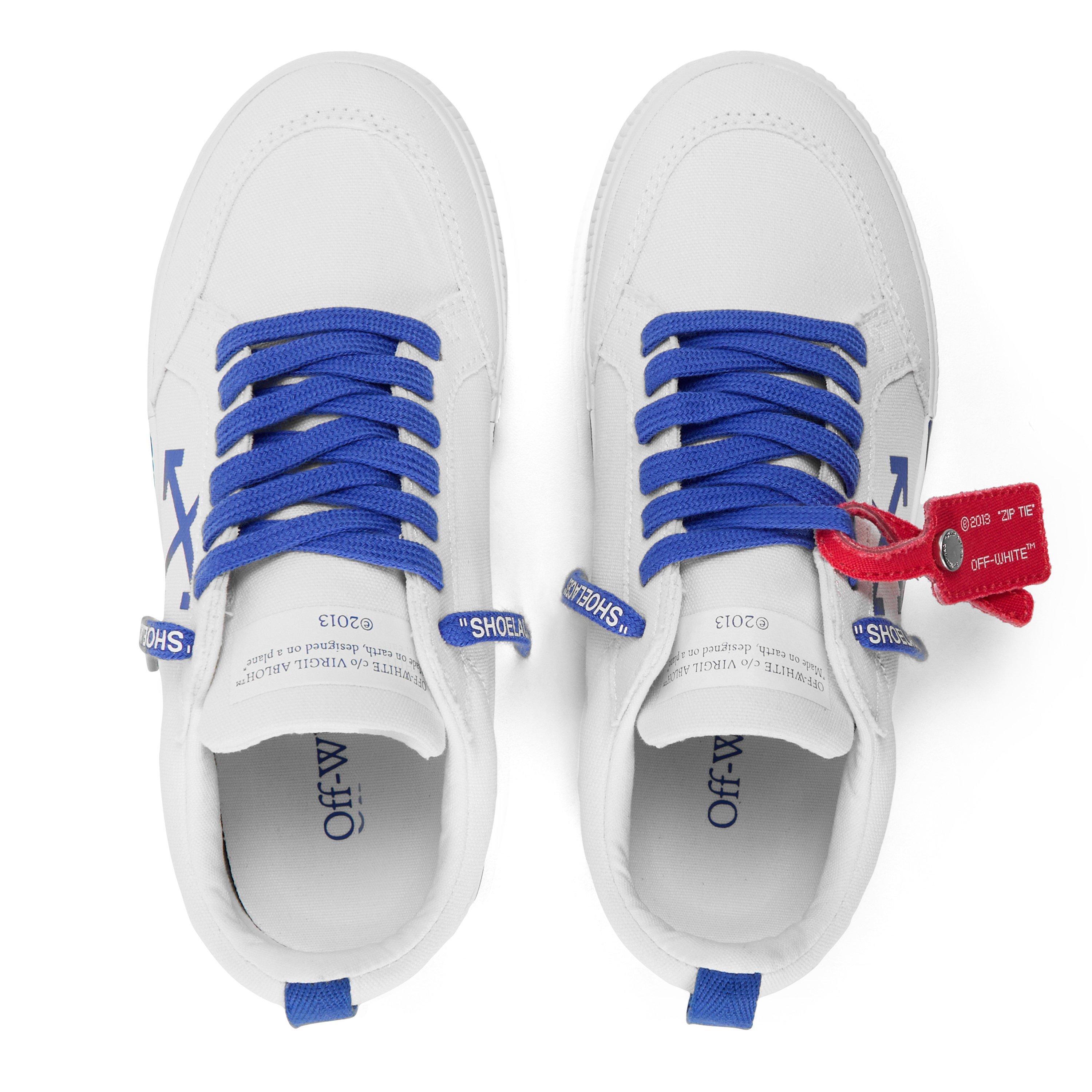 Wht Blue - Off White - Kids' Vulcan Leather Low-Top Trainers - 4