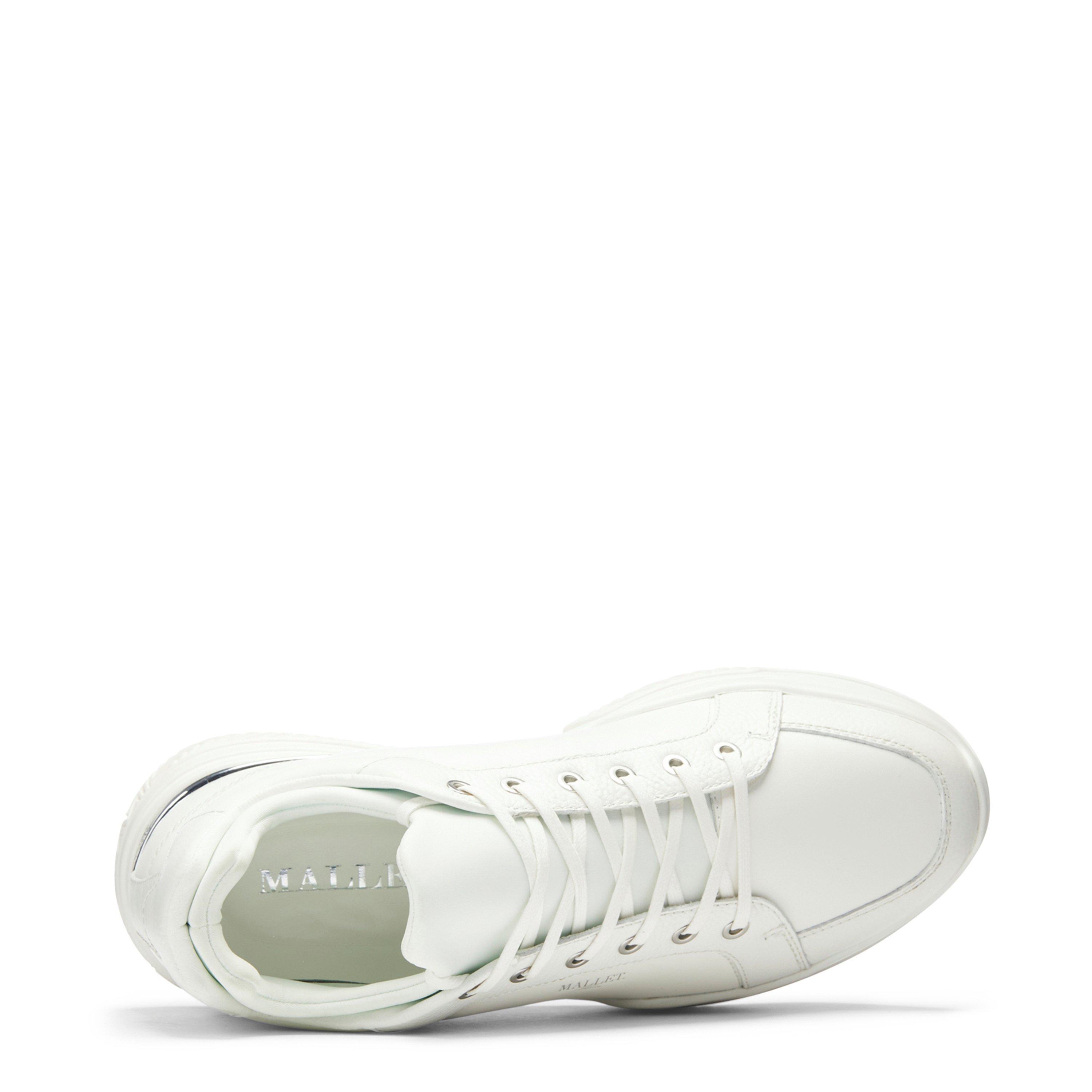 MALLET.マレットKingsland Low Top Sneakersスニーカー Mallet Women's Kingsland White Lace Low Top Sneakers & Trainers