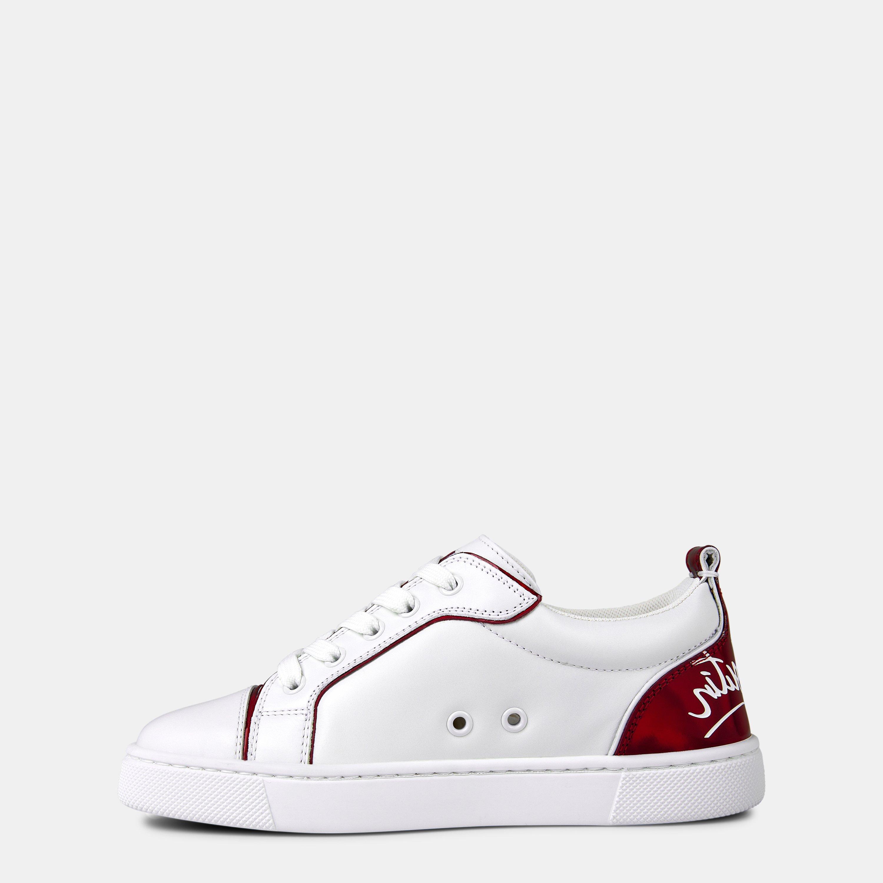 White Red Q647 - Christian Louboutin - Boys' Printed Lemur Leather Funnyto Trainers - 2