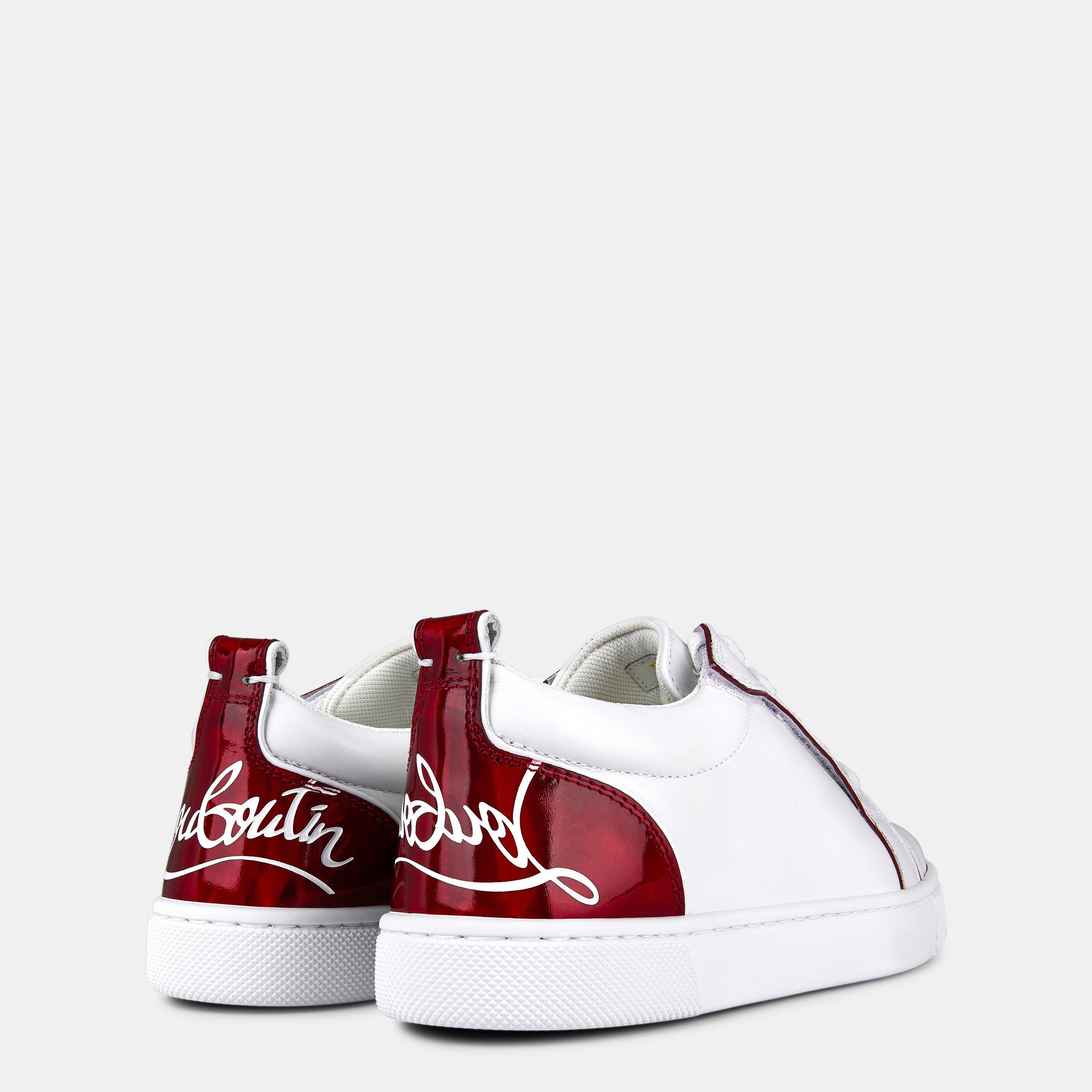 White Red Q647 - Christian Louboutin - Boys' Printed Lemur Leather Funnyto Trainers - 4