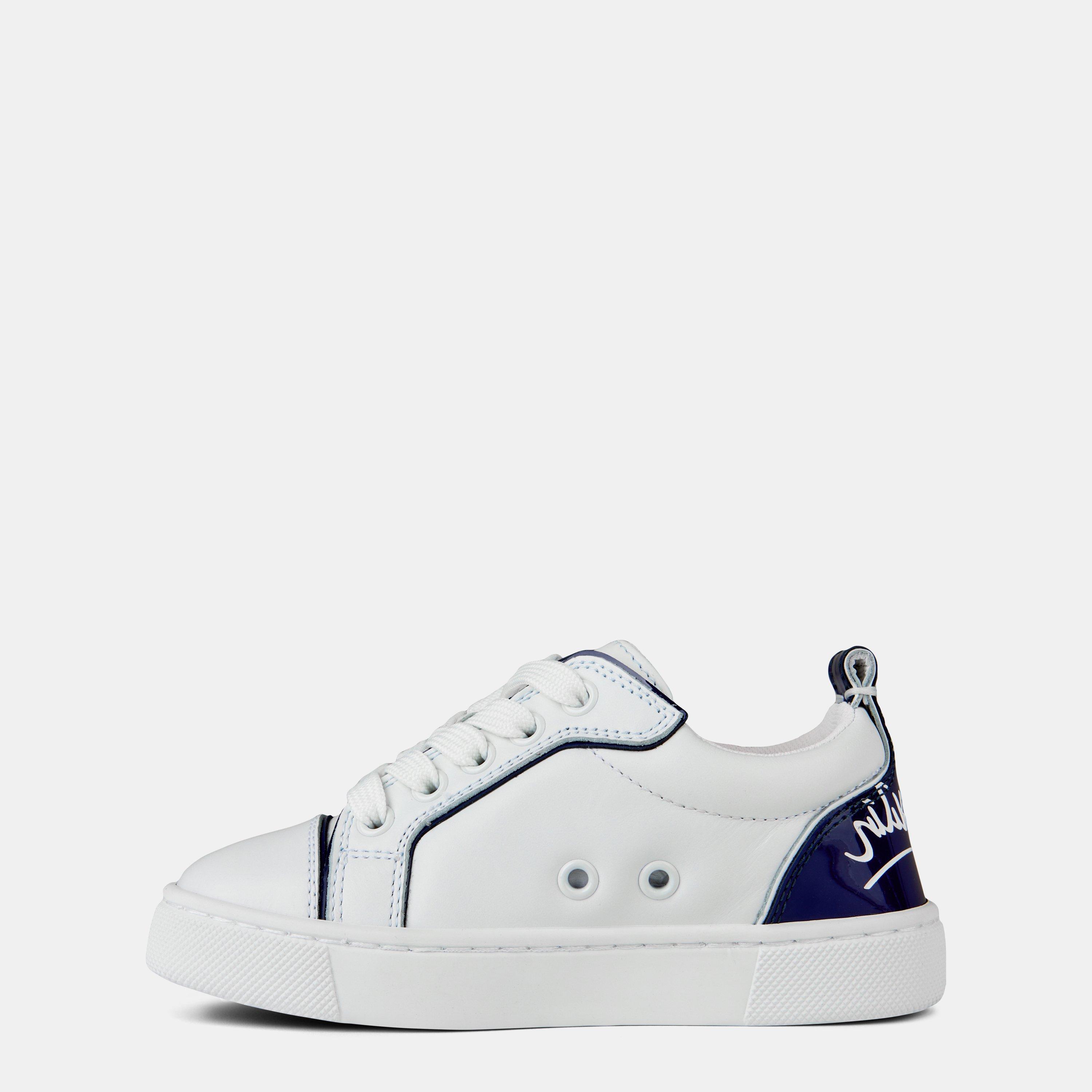 White Navy J589 - Christian Louboutin - Boys' Printed Lemur Leather Funnyto Trainers - 3