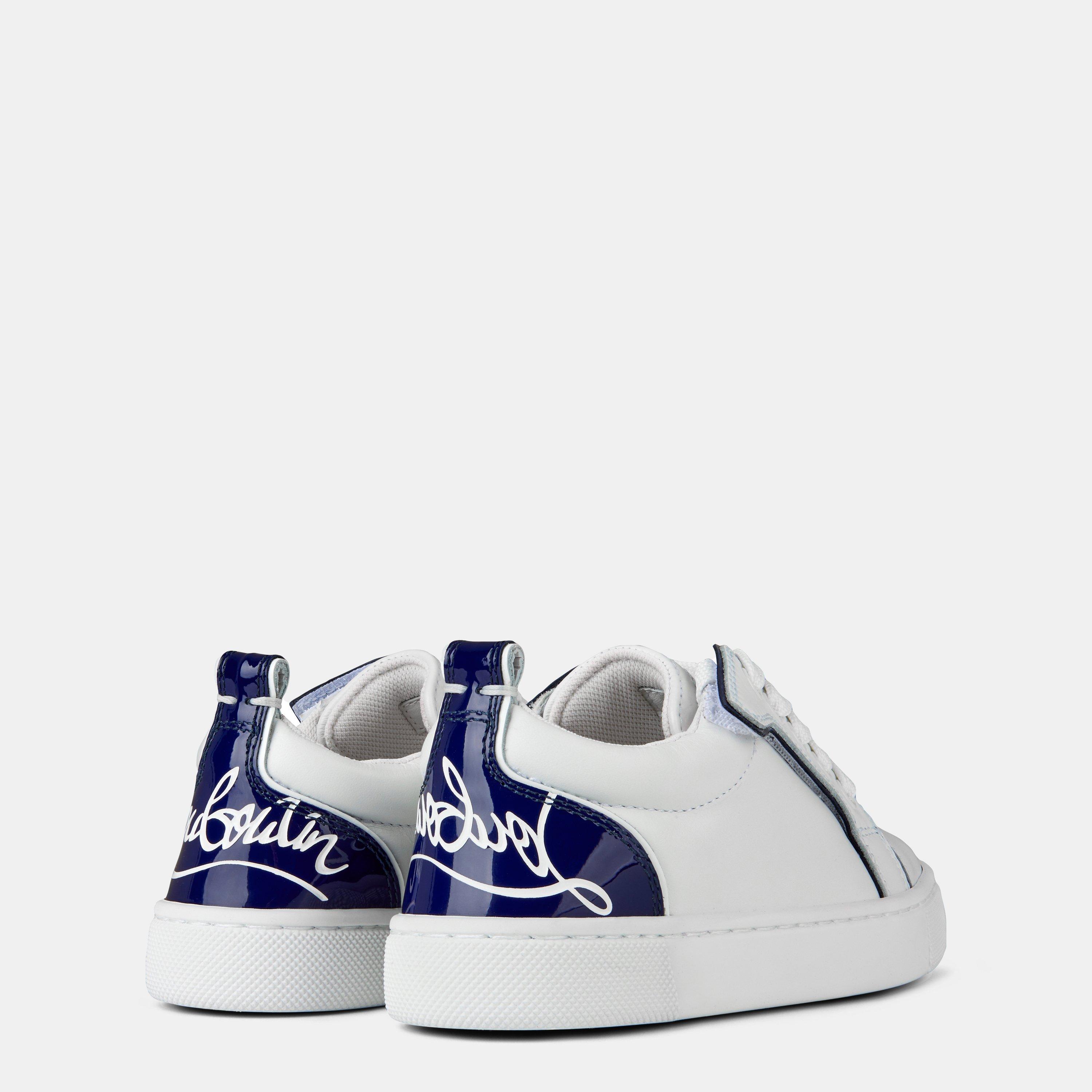 White Navy J589 - Christian Louboutin - Boys' Printed Lemur Leather Funnyto Trainers - 5