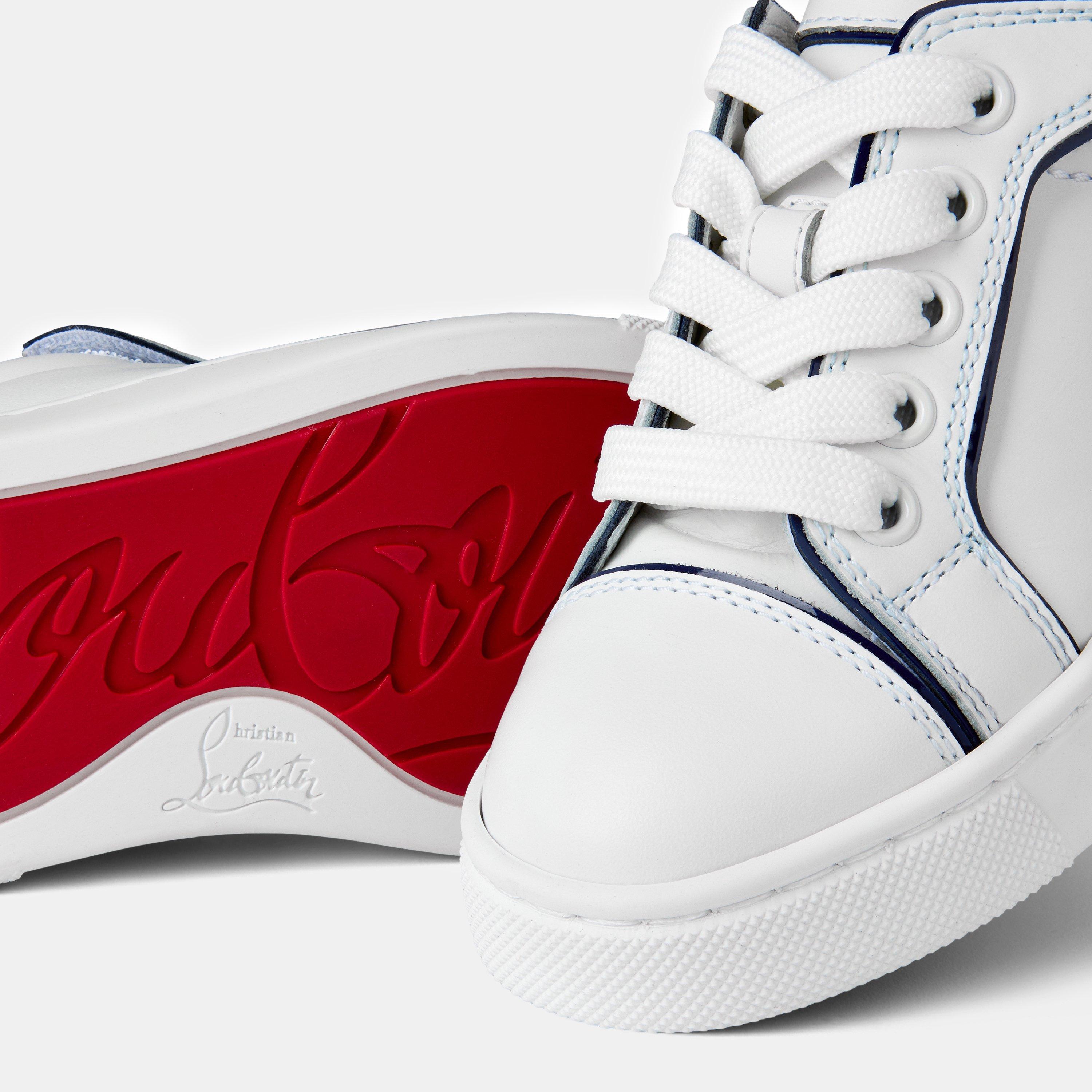 White Navy J589 - Christian Louboutin - Boys' Printed Lemur Leather Funnyto Trainers - 6