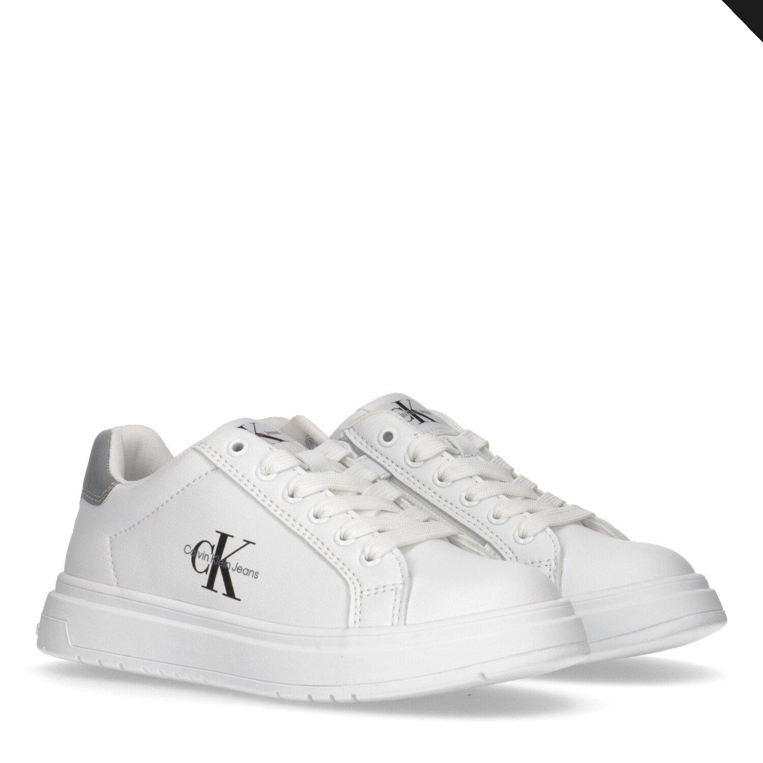 Bijelo/sivo - Calvin Klein Jeans - Low Cut Lace Sneakers Juniors - 2