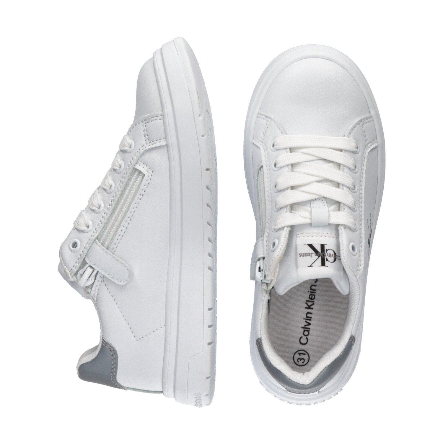 Bijelo/sivo - Calvin Klein Jeans - Low Cut Lace Sneakers Juniors - 3