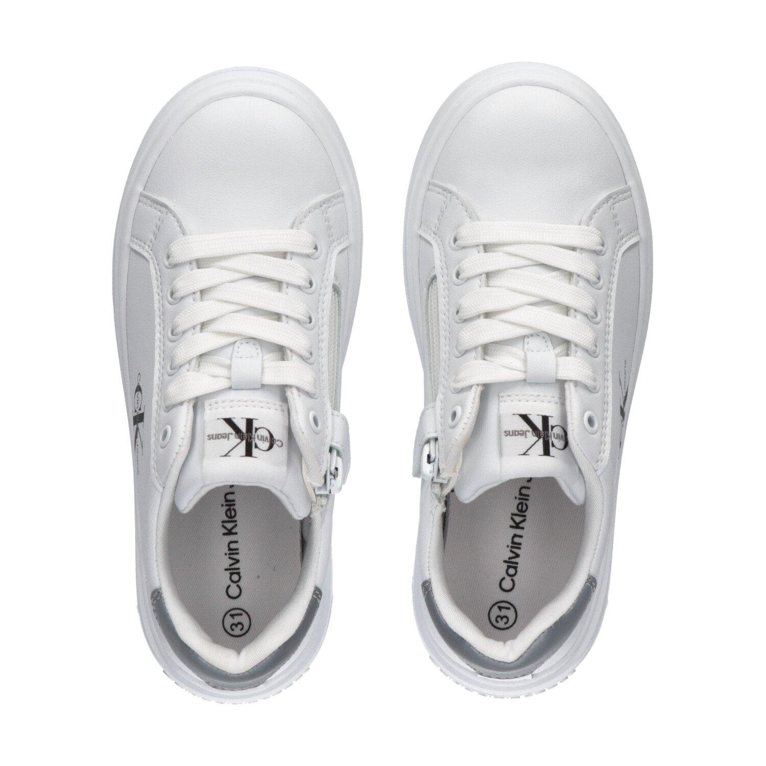 Bijelo/sivo - Calvin Klein Jeans - Low Cut Lace Sneakers Juniors - 5