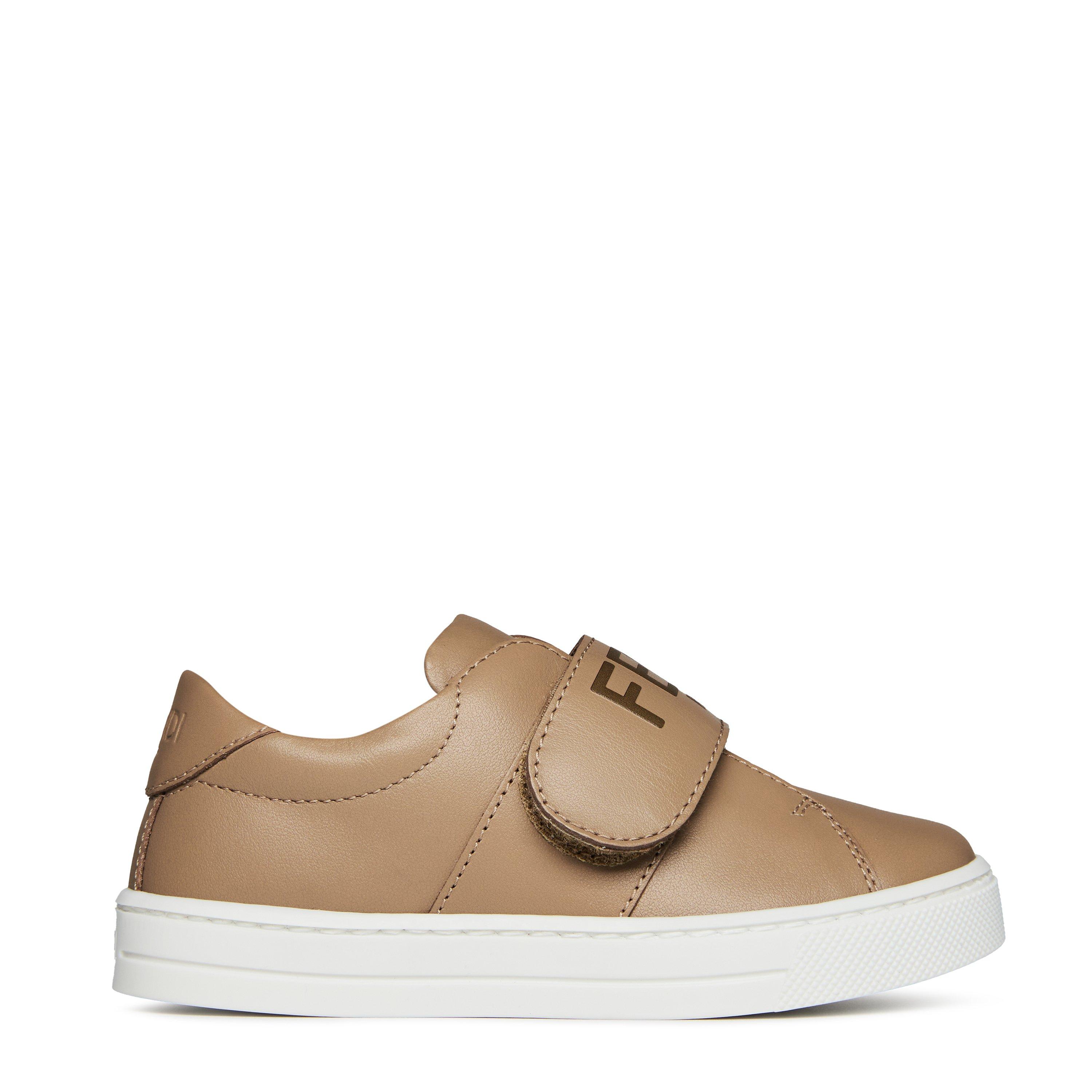 Fendi Leather Logo Trainers Junior - Beige F1LQK - Size 6 (39)