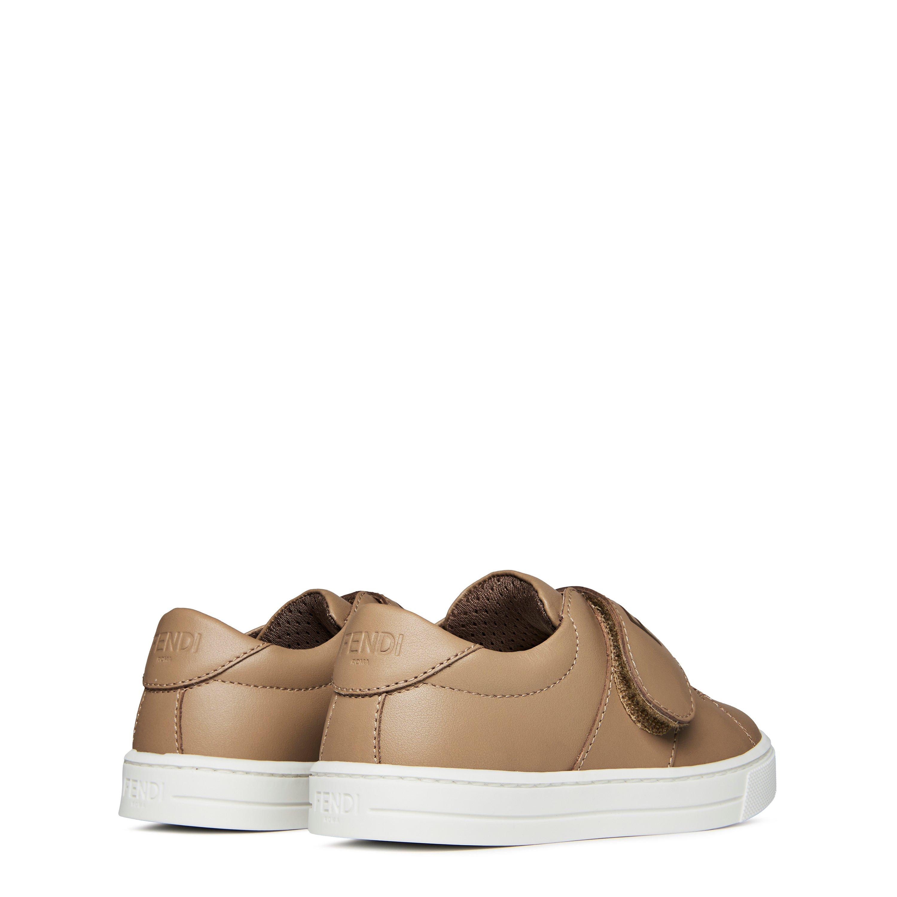 Beige F1LQK - Fendi - Leather Logo Trainers Junior - 4