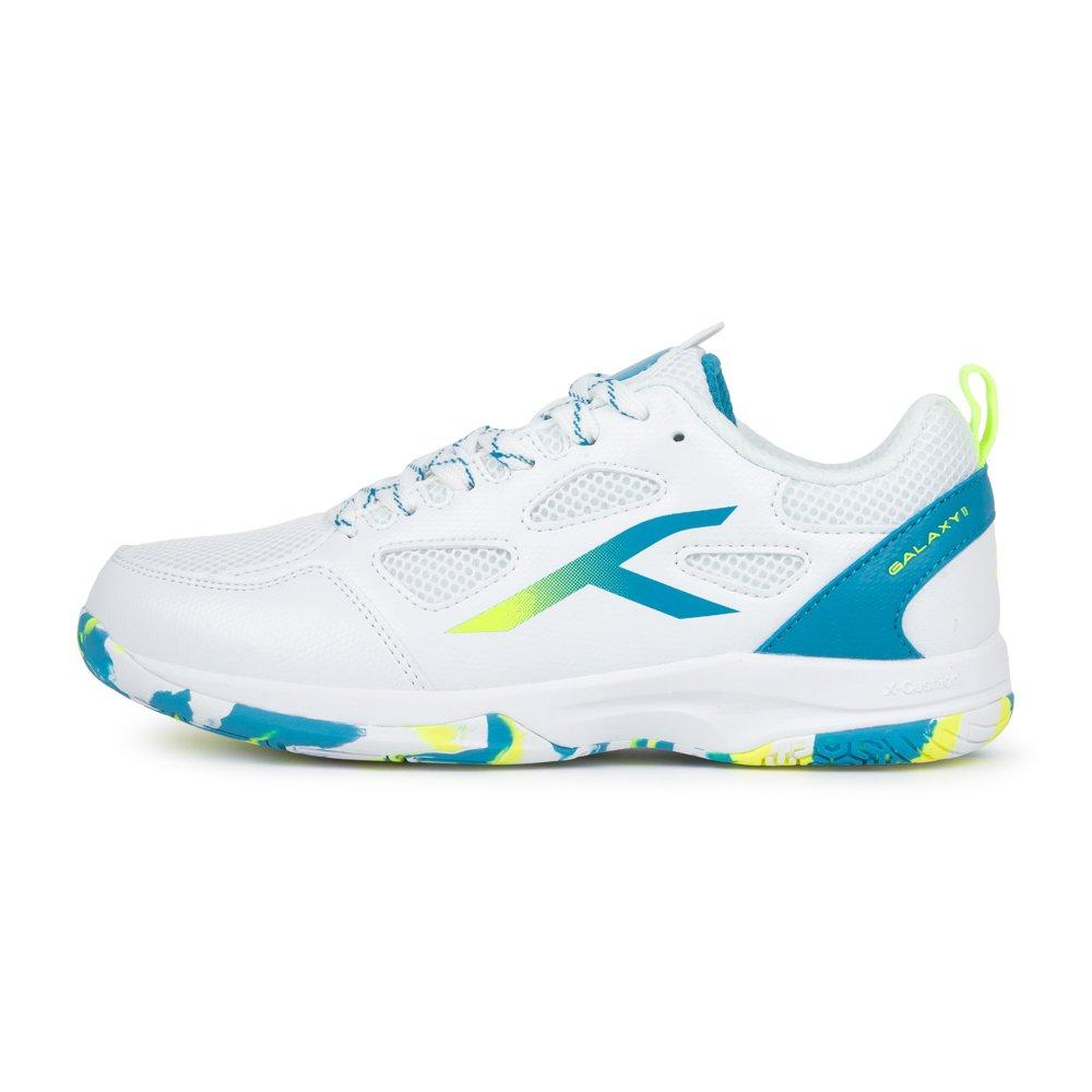 White/Blue/Lime - Hundred - Unisex Kids' Badminton Trainers - 1