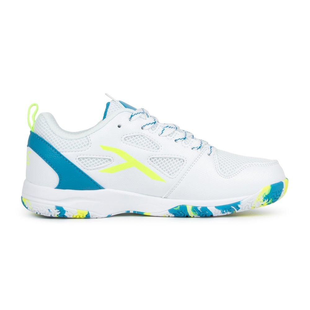 White/Blue/Lime - Hundred - Unisex Kids' Badminton Trainers - 2