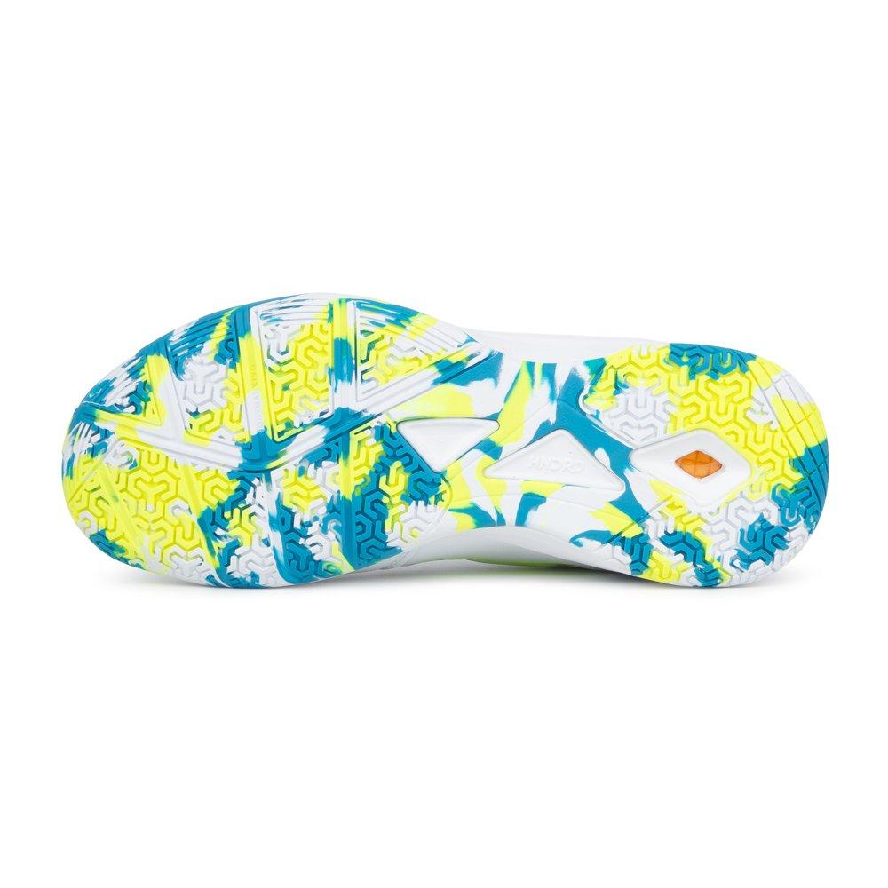 White/Blue/Lime - Hundred - Unisex Kids' Badminton Trainers - 4