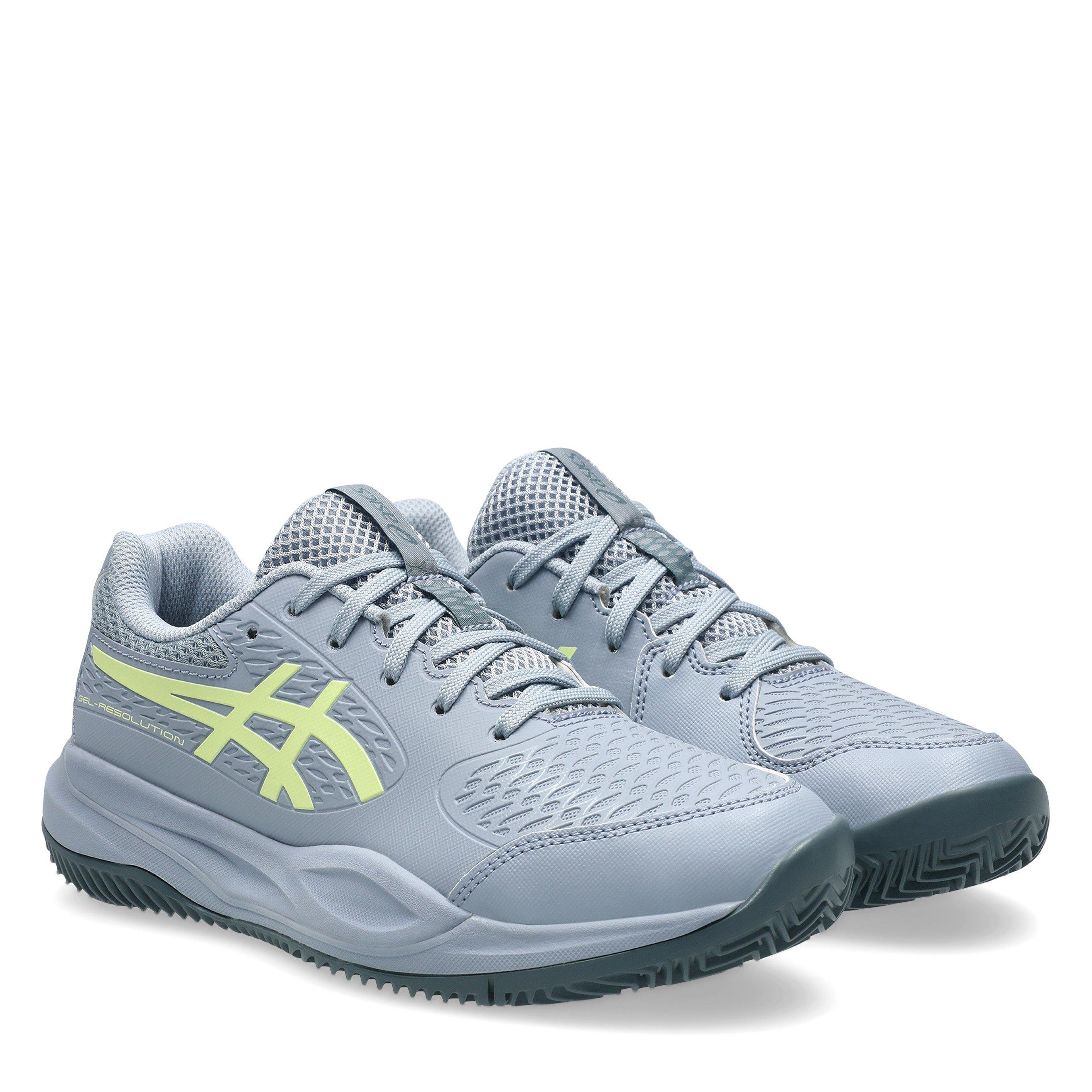 Grey Blue/Pi - Asics - Gel-Resolution X Gs Clay Tennis Shoes Unisex Kids - 4