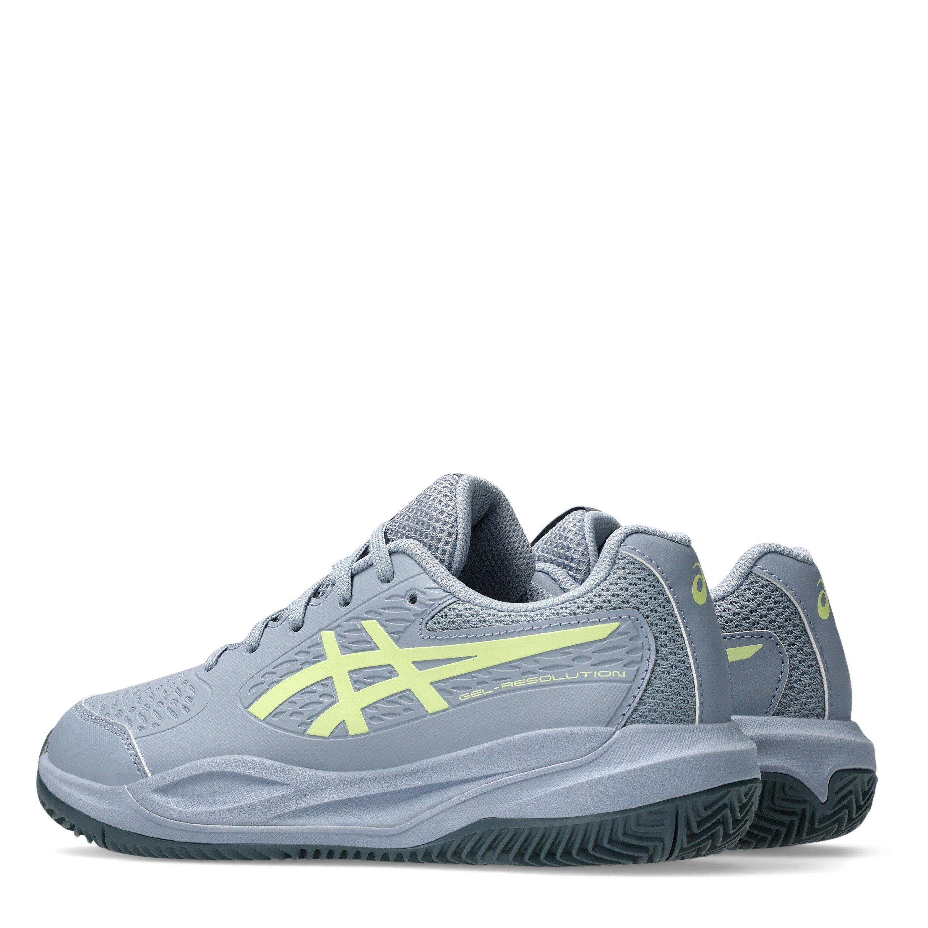 Grey Blue/Pi - Asics - Gel-Resolution X Gs Clay Tennis Shoes Unisex Kids - 5