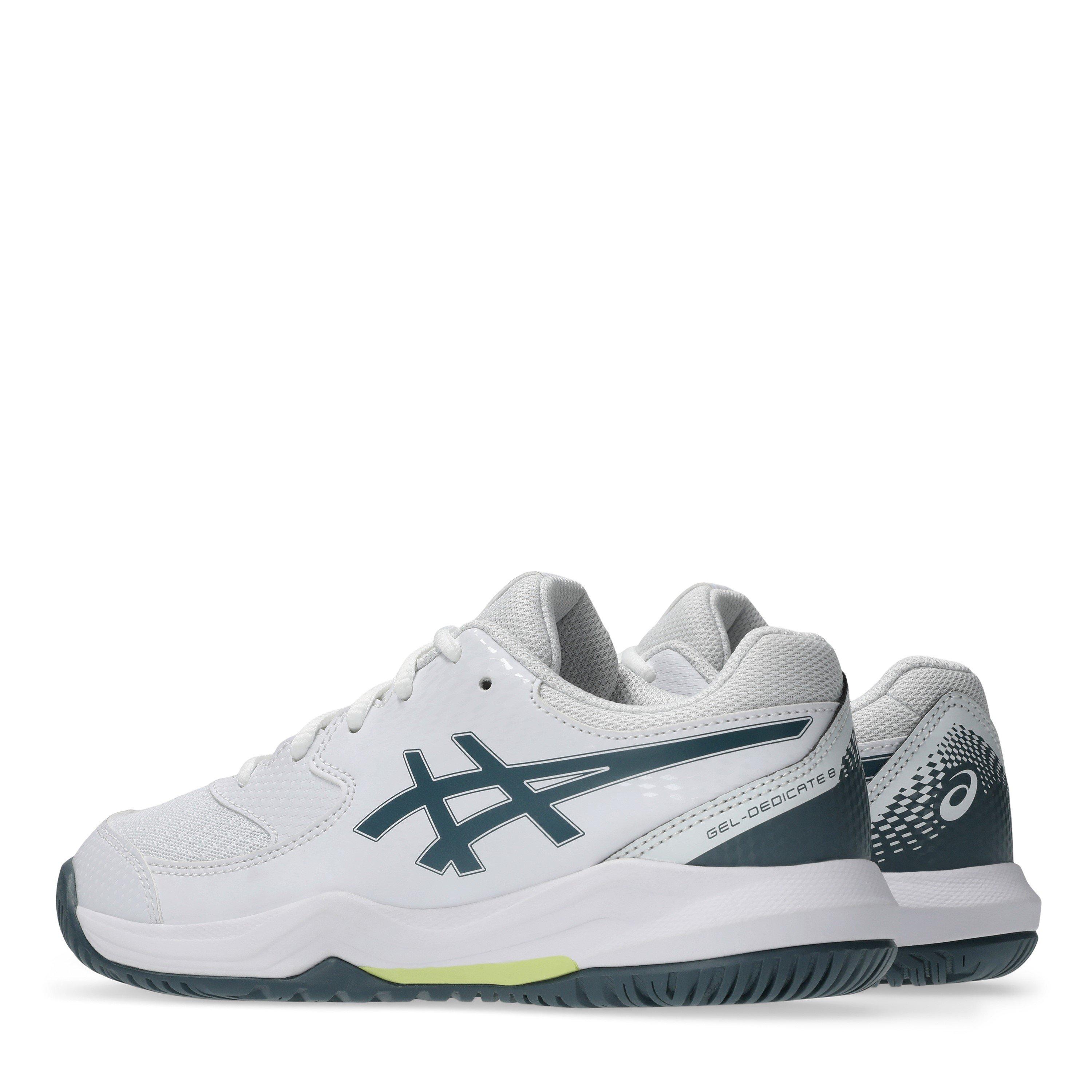 Bianco/Ferro - Asics - Gel-Dedicate 8 Gs Tennis Shoes Unisex Kids - 5