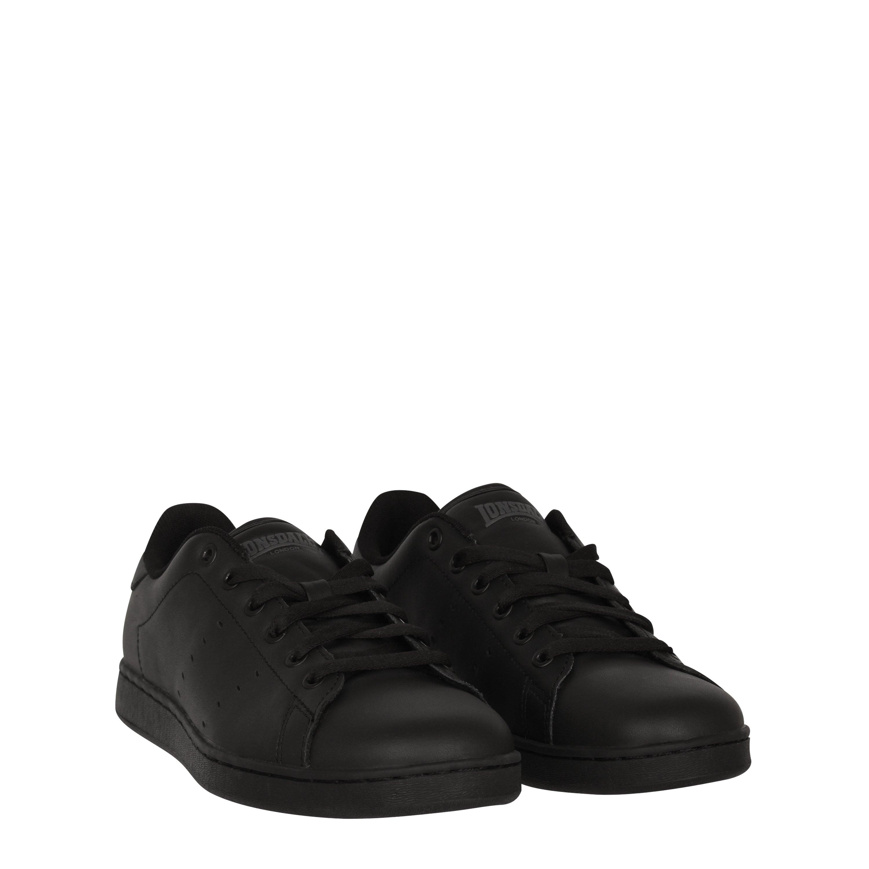 Crno/Crno - Lonsdale - Leyton Leather Trainers Juniors - 3